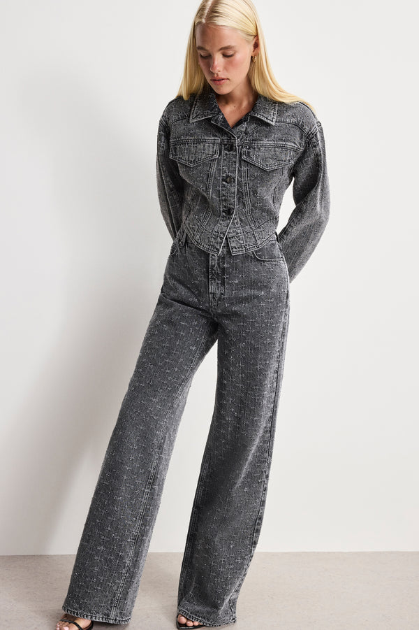 DOLLY JOLEANS CRYSTAL RELAXED JEANS | BLACK415
