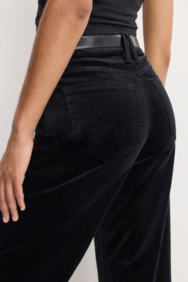 VELVET GOOD WAIST PALAZZO PANTS | BLACK001