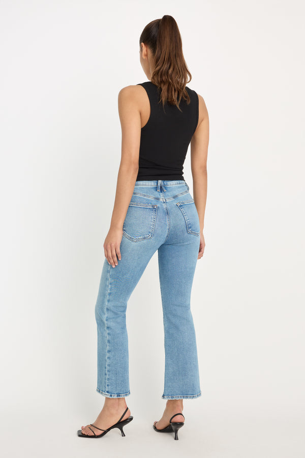 SOFT TECH GOOD LEGS CROP MINI BOOT JEANS | INDIGO1214