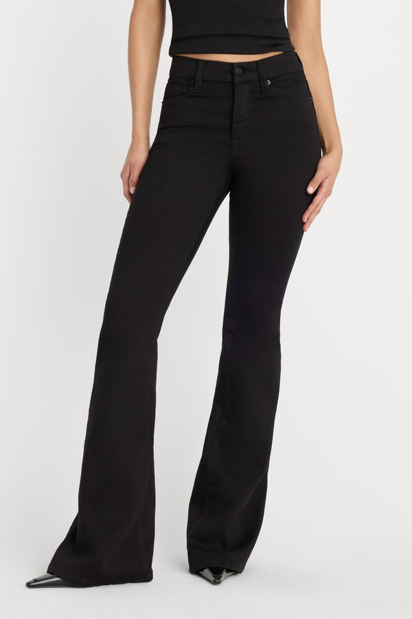 NEVER FADE GOOD LEGS FLARE JEANS | BLACK
