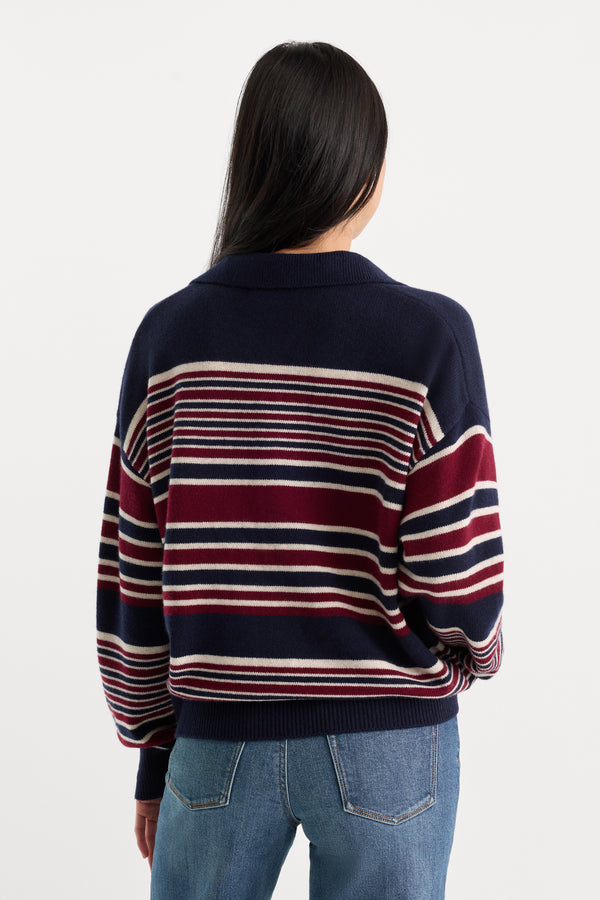 THE OVERSIZED RUGBY SWEATER | MULTI STRIPE