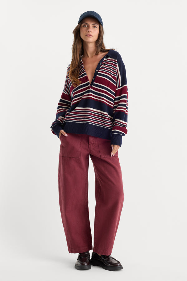 VINTAGE BARREL ANKLE JEANS | BERRY NOIR