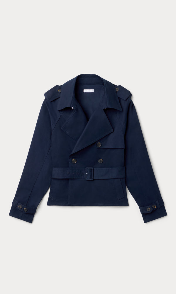 THE CROPPED TRENCH JACKET | NEW NAVY002