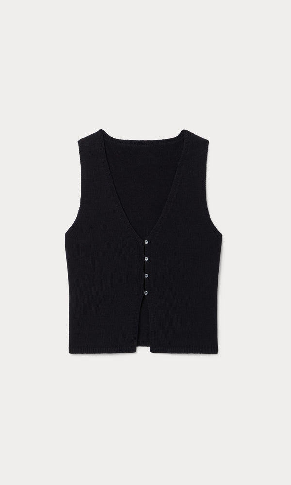THE KNIT VEST | BLACK | flat