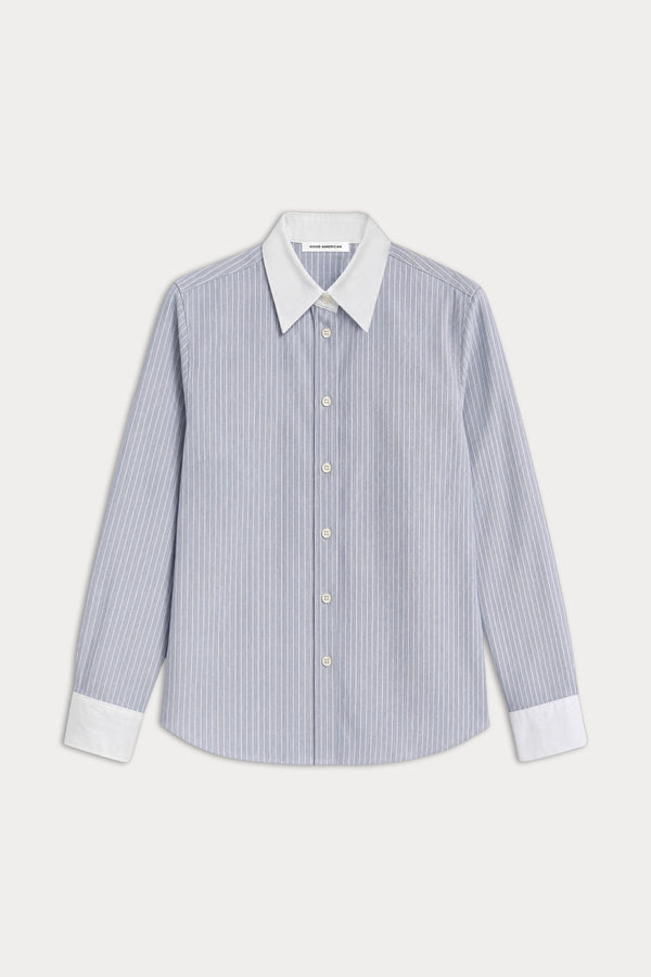 THE OXFORD CONTRAST SHIRT | SLATE BLUE STRIPE