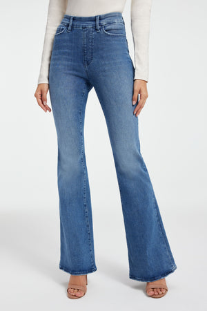 Power Stretch Pull-On Flare Jeans fit module