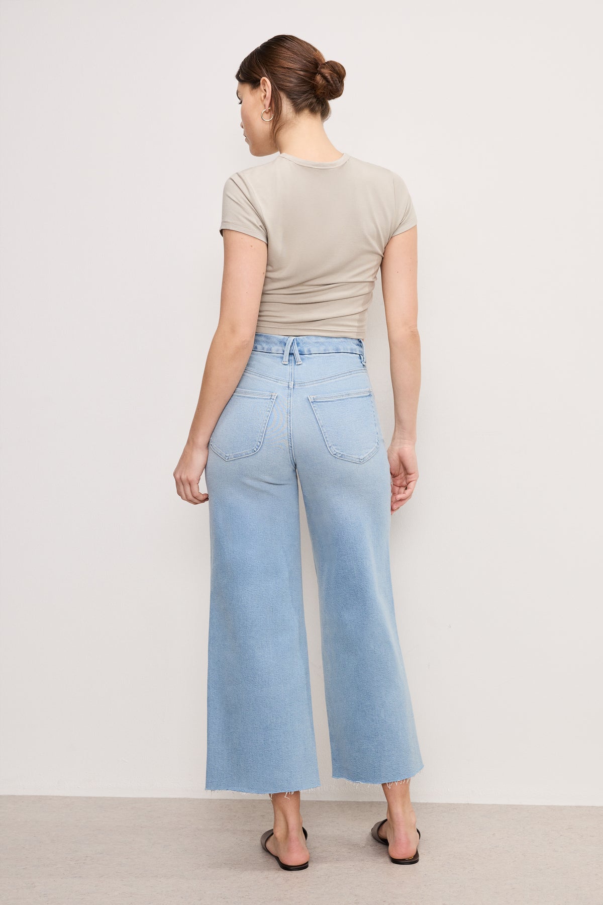 GOOD WAIST PALAZZO CROP COMPRESSION JEANS | INDIGO862