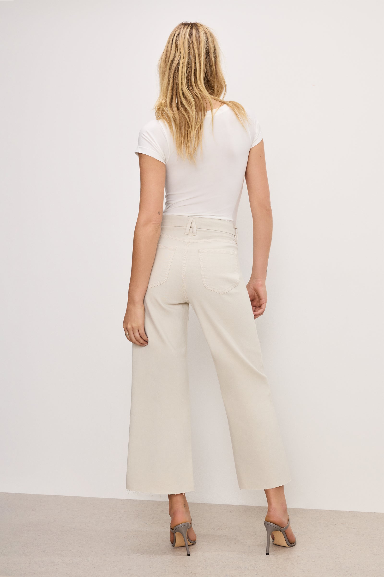 GOOD WAIST PALAZZO CROPPED JEANS | BONE001