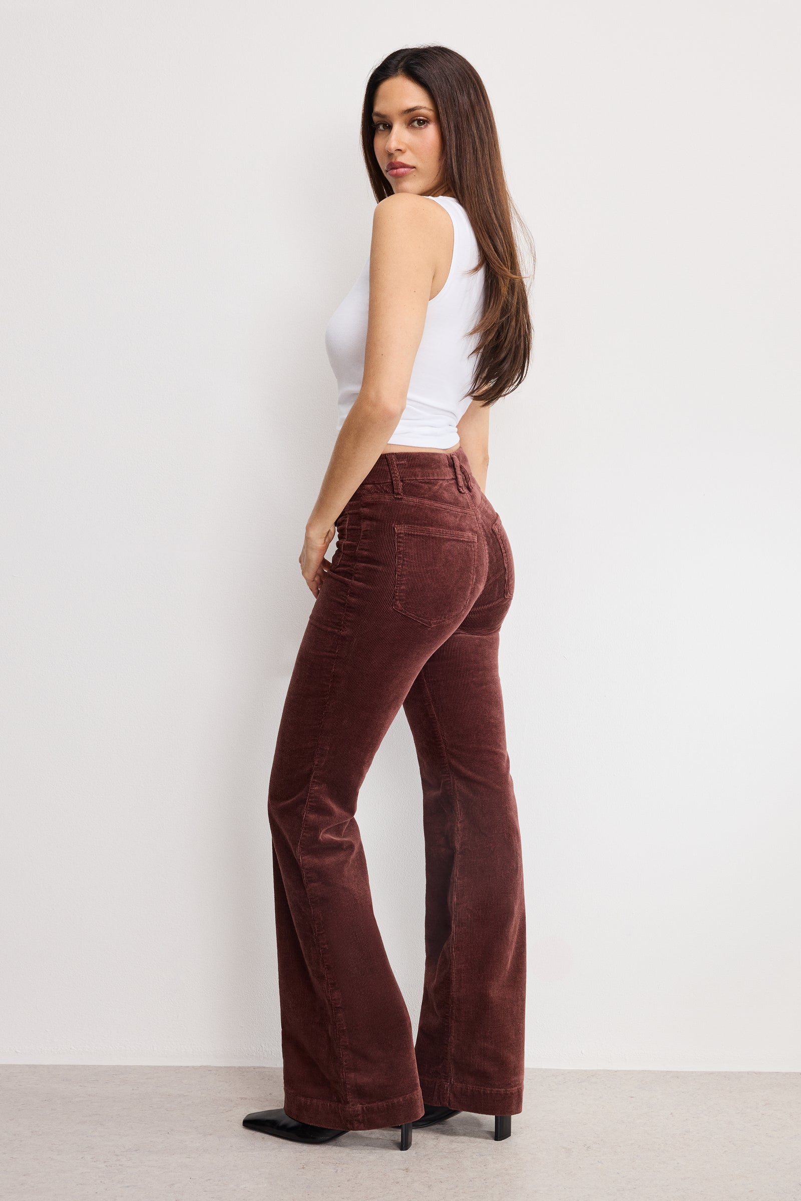 GOOD LEGS FLARE CORDUROY PANTS | WALNUT004