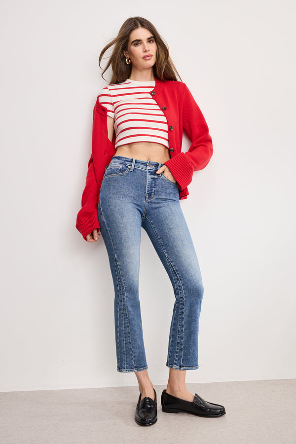 GOOD LEGS CROPPED MINI BOOT JEANS | INDIGO917