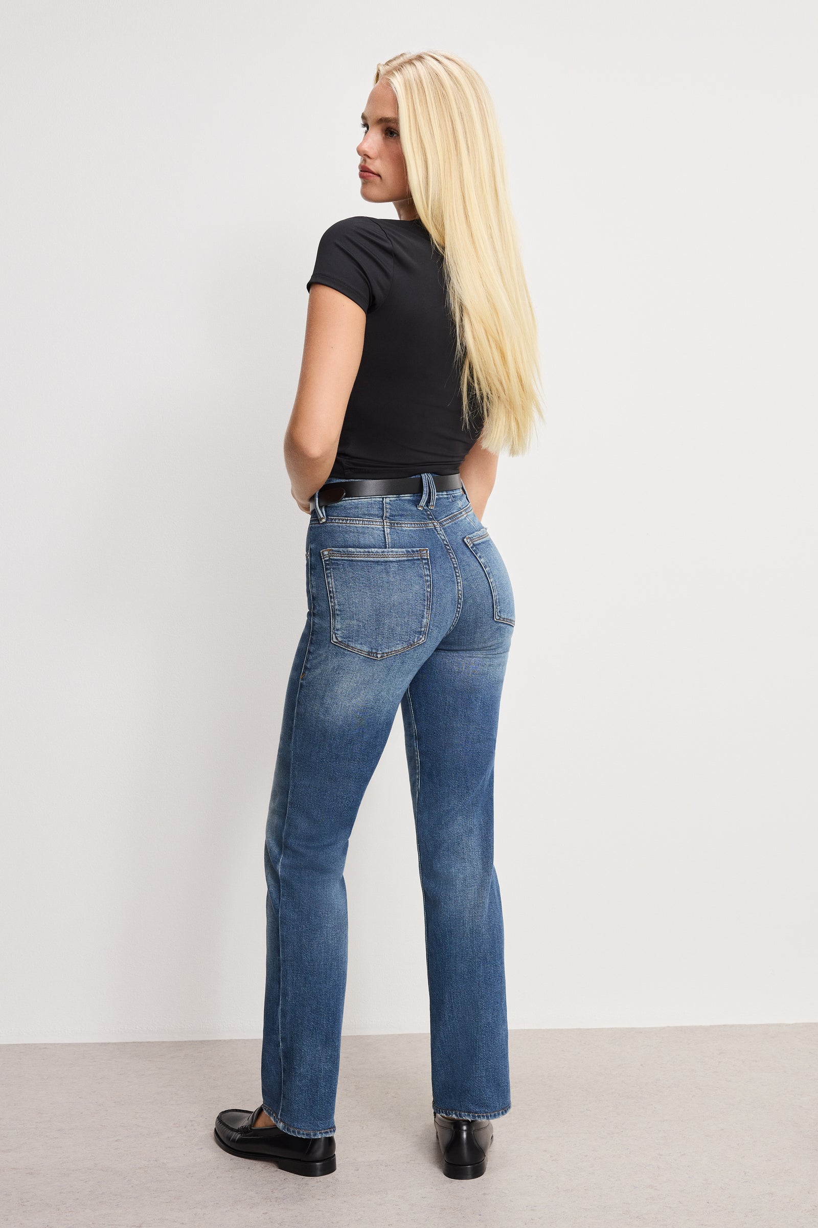 GOOD ICON STRAIGHT ANKLE JEANS | INDIGO1082