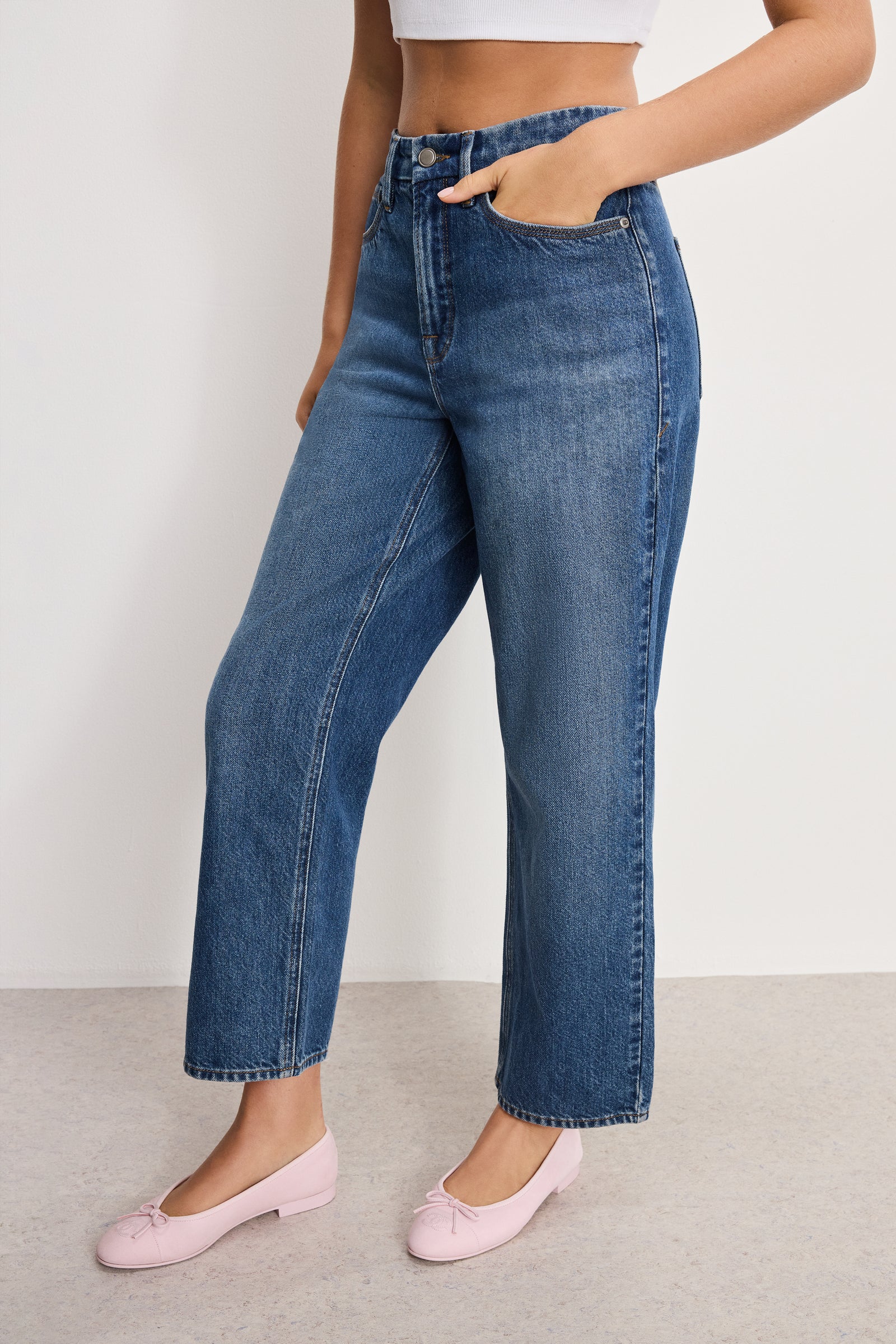 GOOD 90S CROPPED RELAXED JEANS | INDIGO963