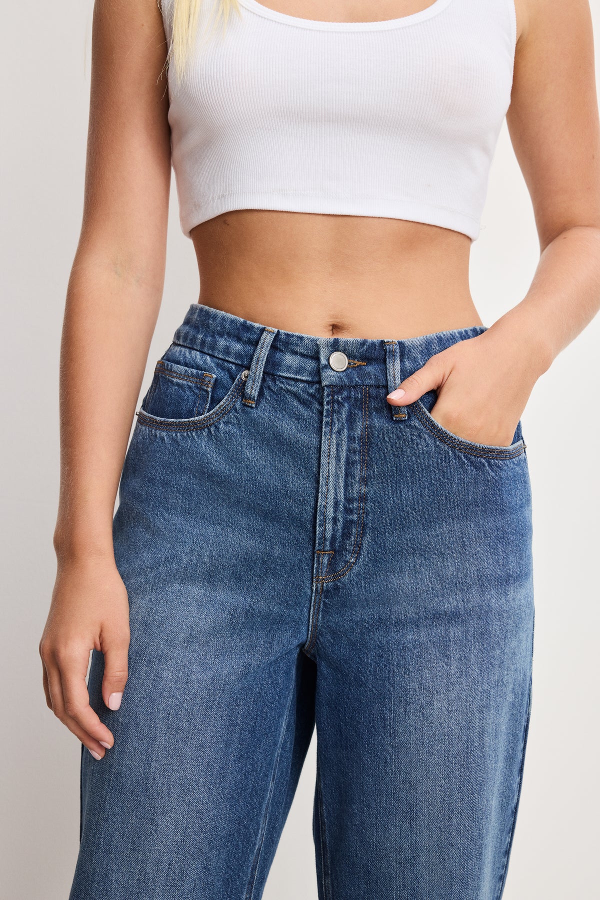GOOD 90S CROPPED RELAXED JEANS | INDIGO963