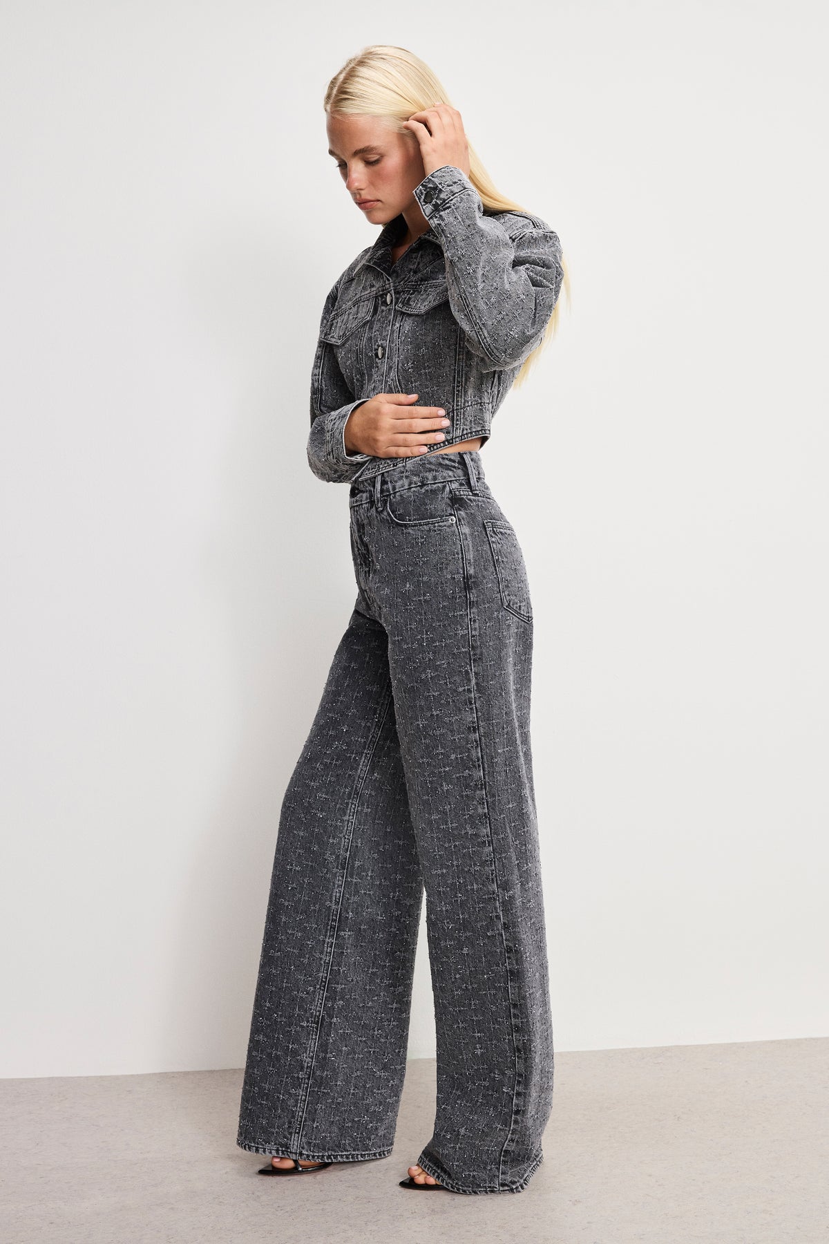 DOLLY JOLEANS CRYSTAL RELAXED JEANS  | BLACK415