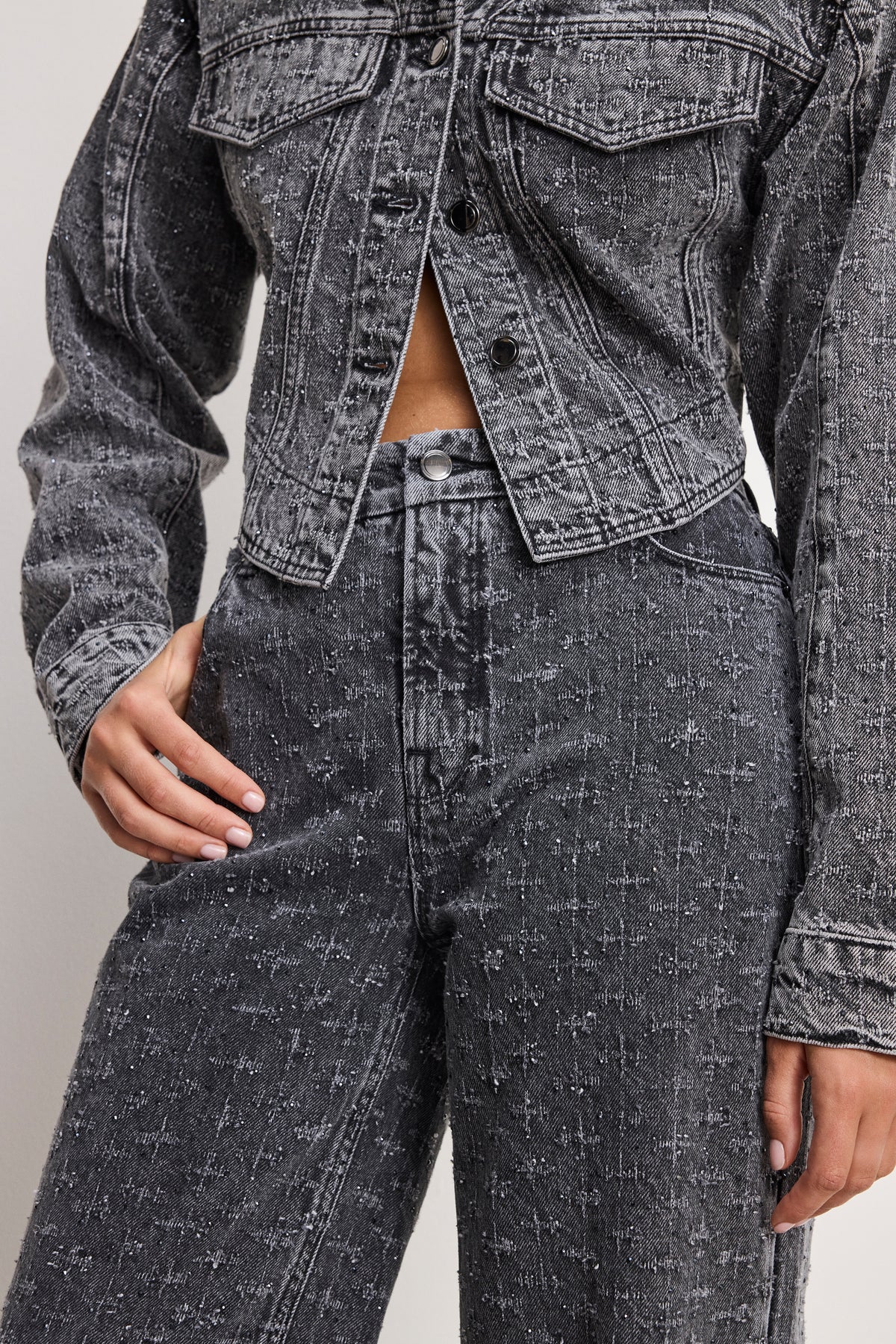 DOLLY JOLEANS CRYSTAL RELAXED JEANS  | BLACK415