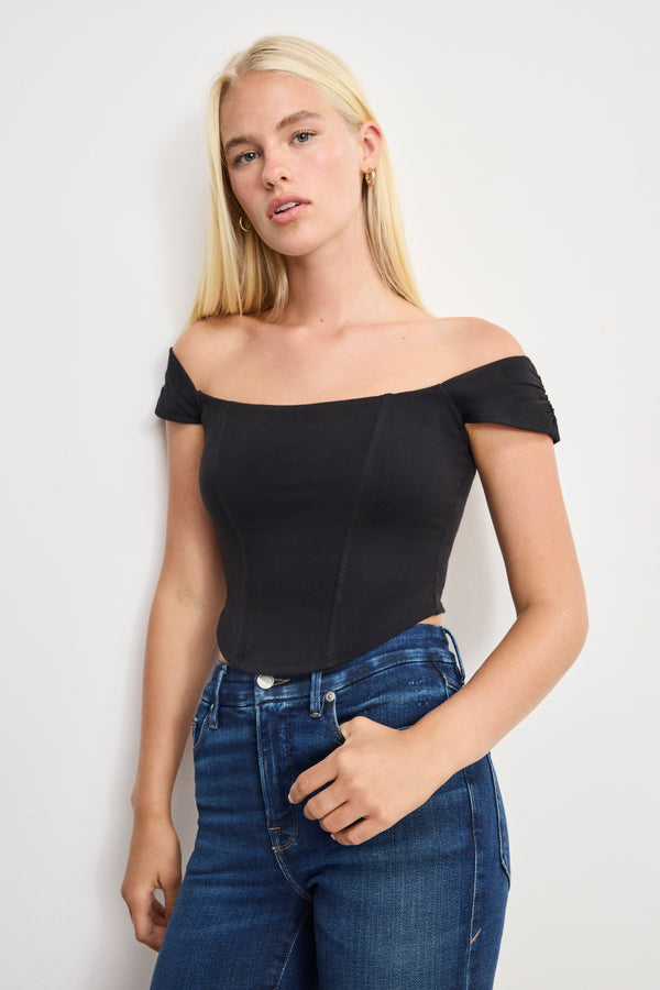 DOLLY SUPER STRETCH CORSET TOP | BLACK001