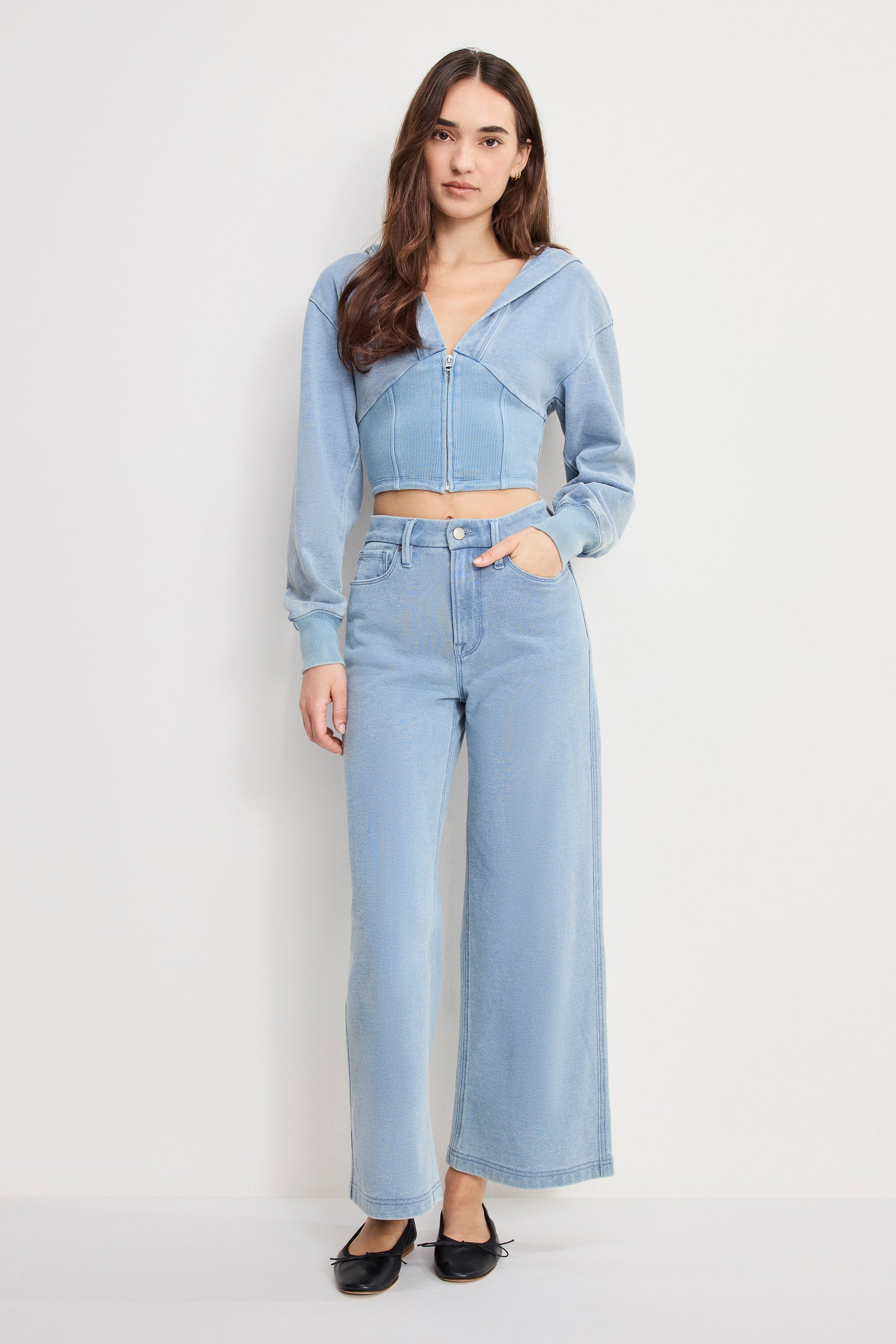 JEANIUS ZIP UP HOODIE | INDIGO1157