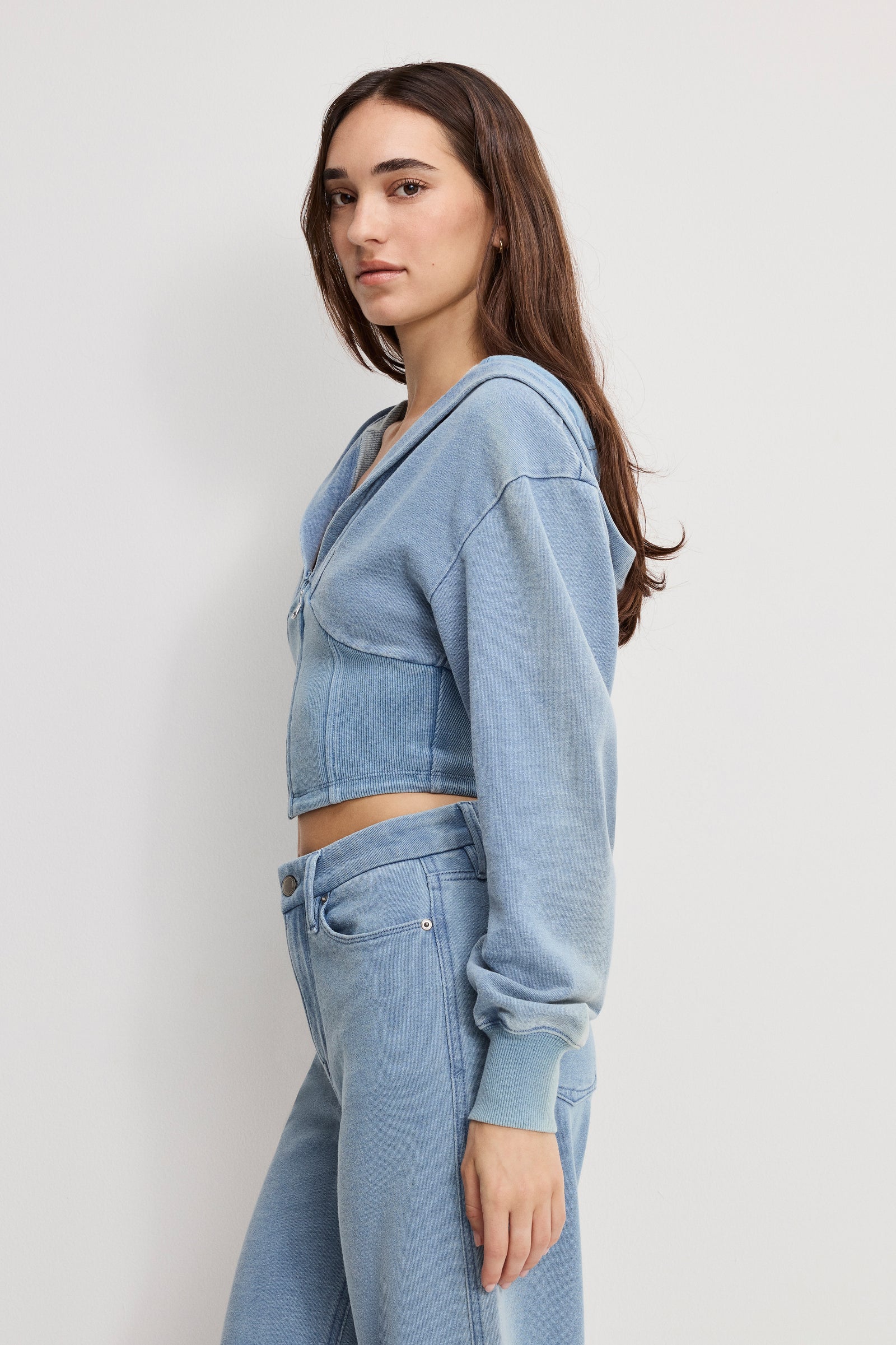 JEANIUS ZIP UP HOODIE | INDIGO1157