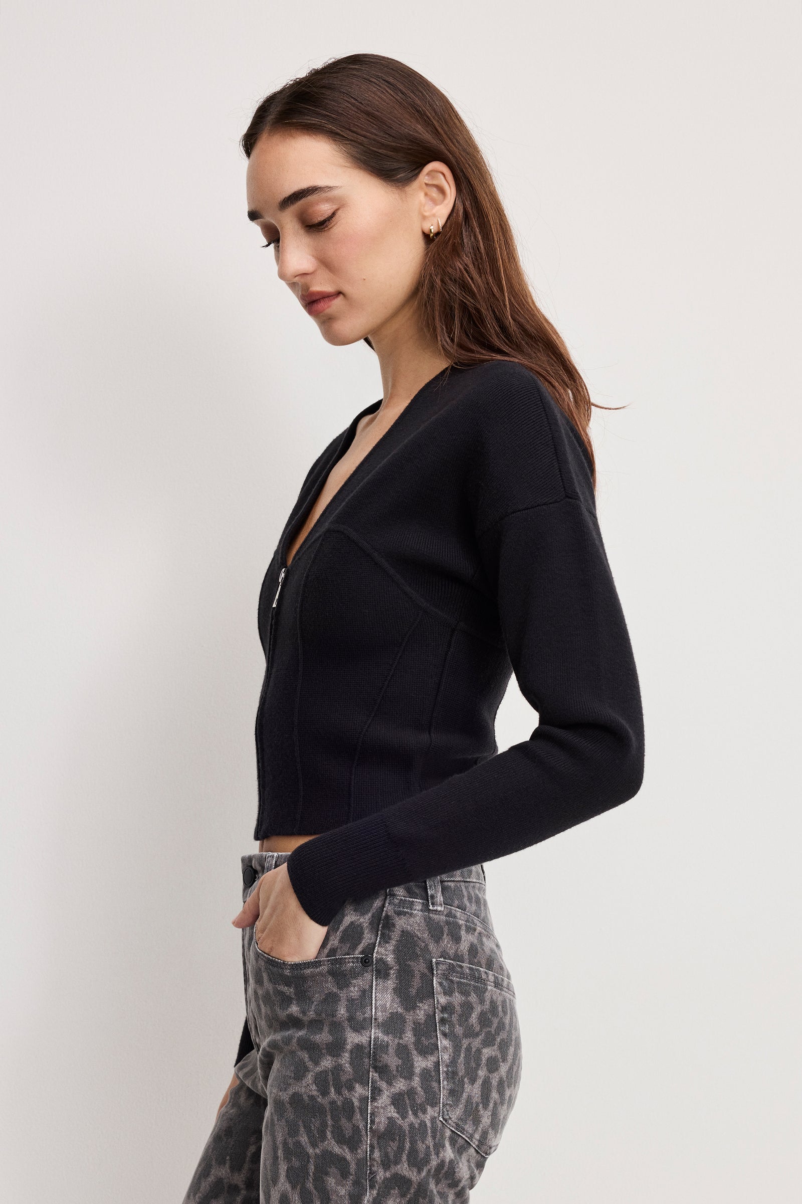BUSTIER SWEATER | BLACK001