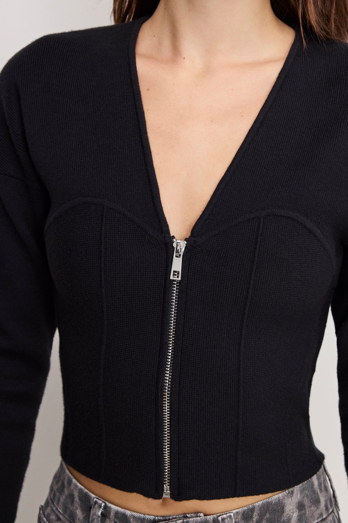 BUSTIER SWEATER | BLACK001