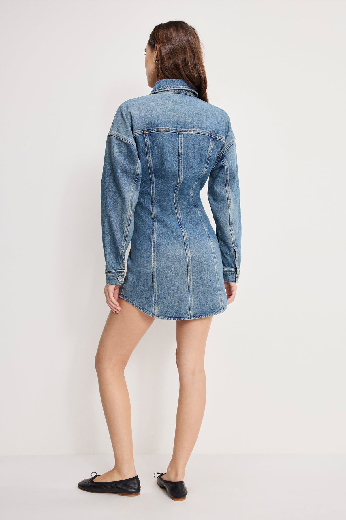 SHAPED DENIM DRESS | INDIGO1100