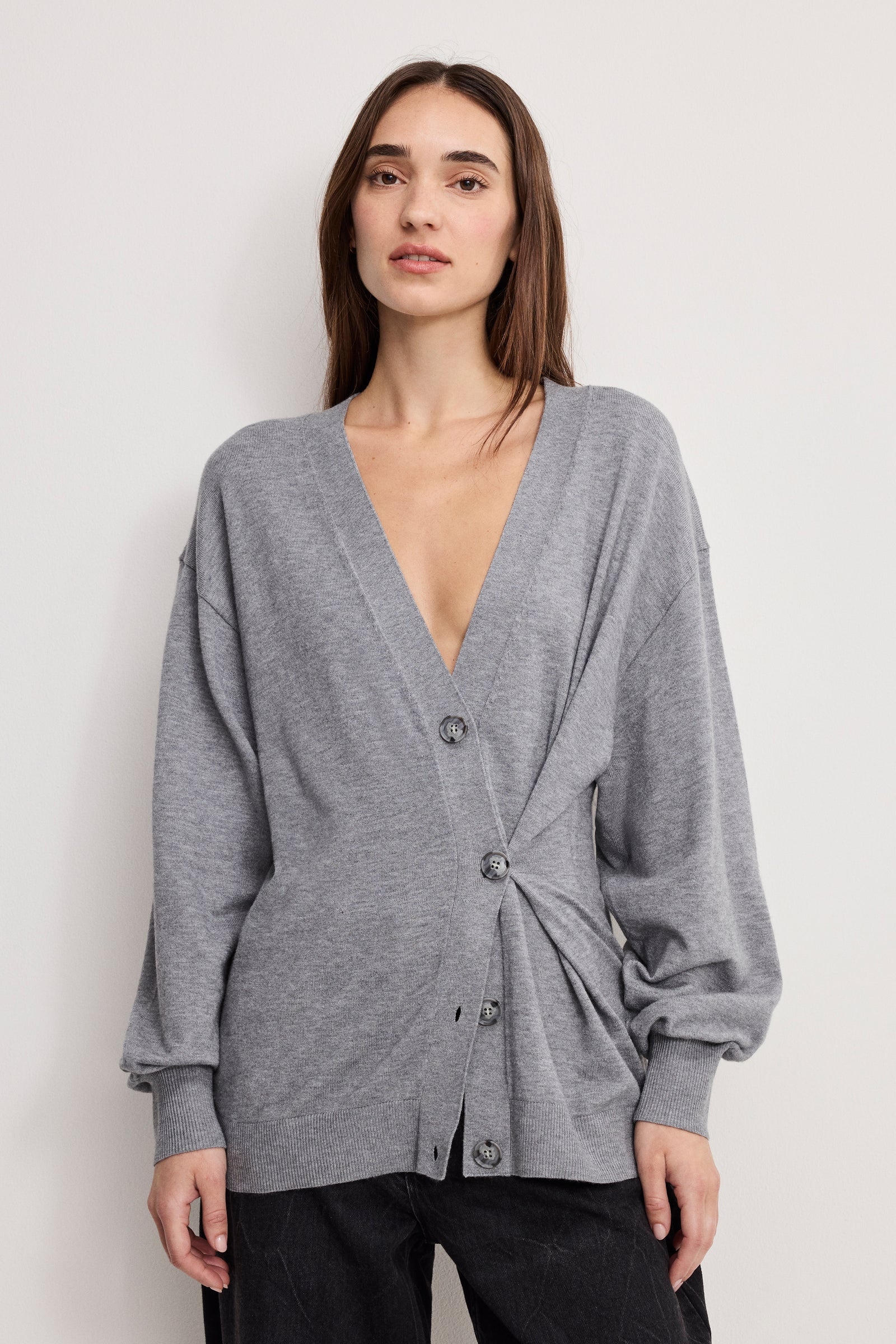 MULTI FUNCTIONAL CARDIGAN SWEATER | CHARCOAL