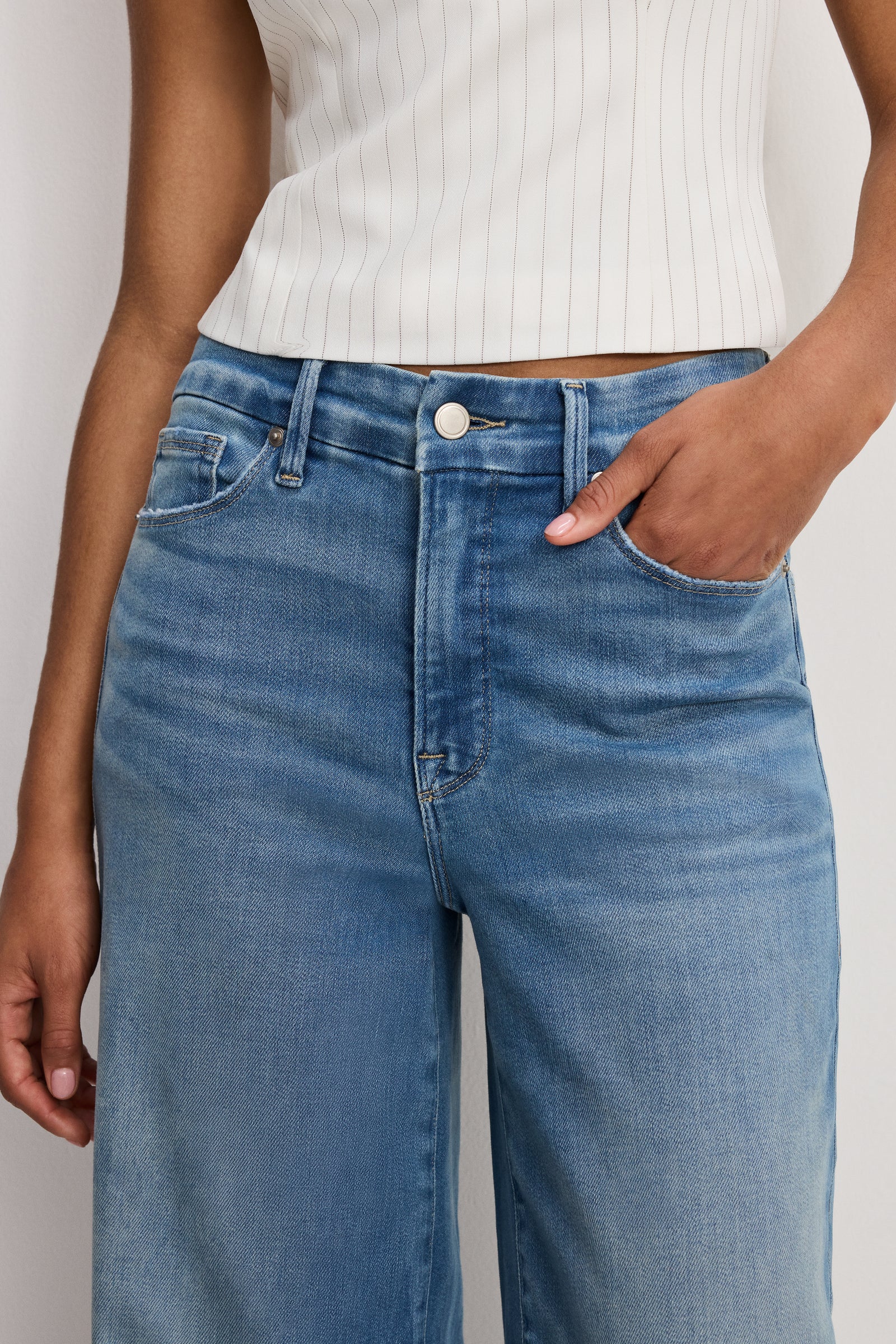 SOFT TECH GOOD WAIST PALAZZO JEANS | INDIGO1146