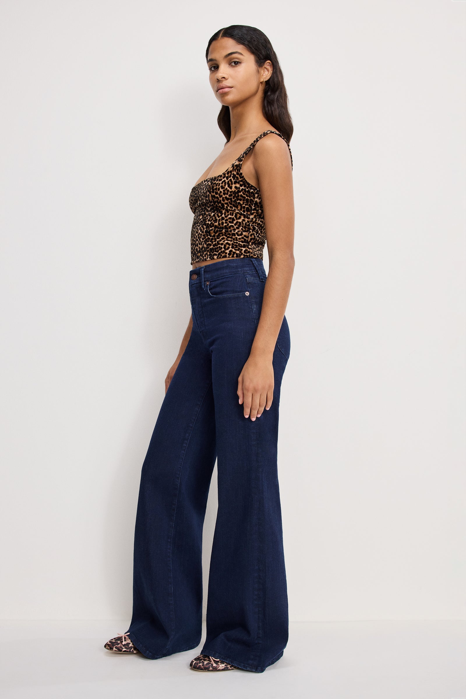 GOOD WAIST PALAZZO JEANS | INDIGO1153
