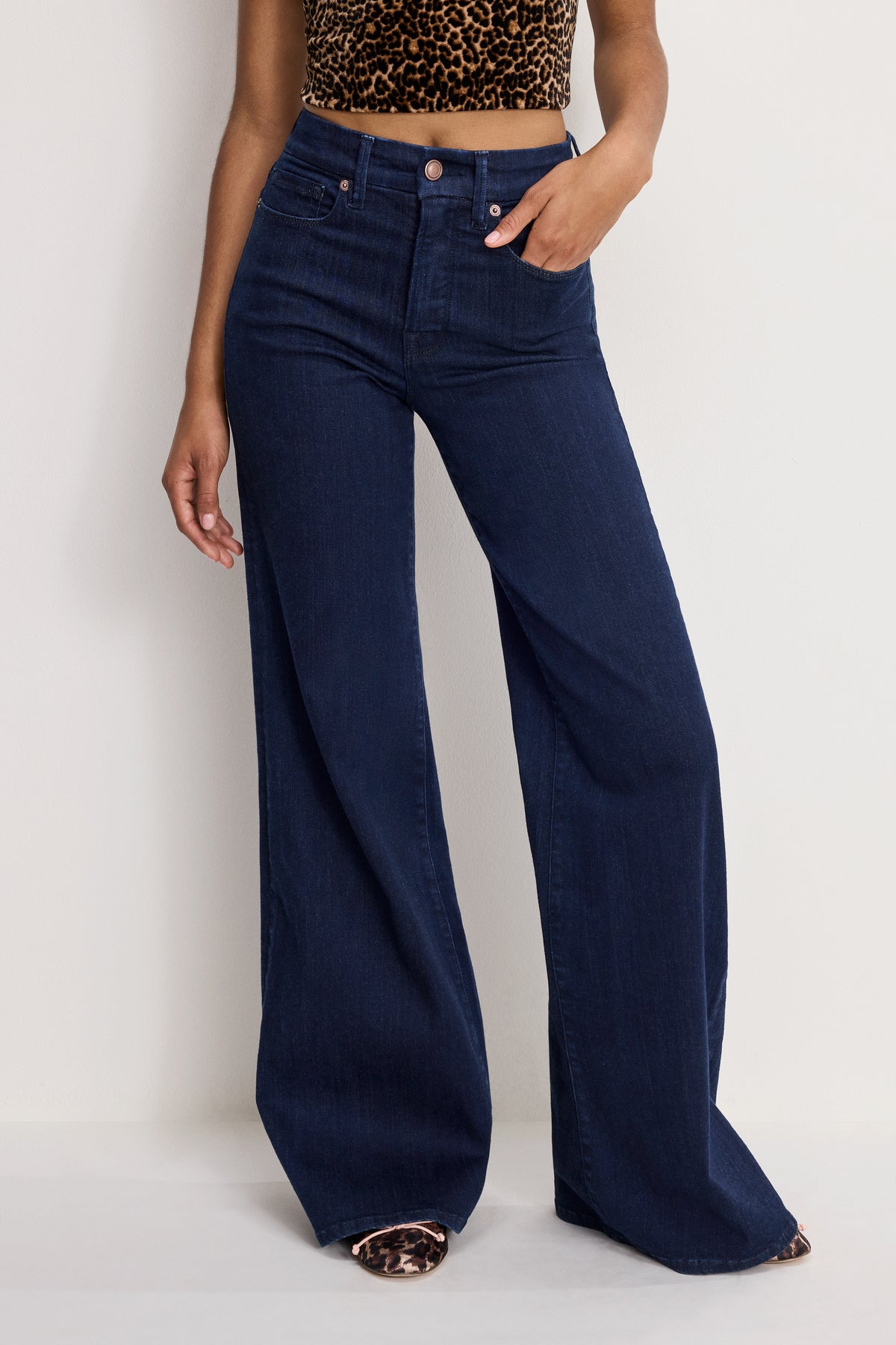 GOOD WAIST PALAZZO JEANS | INDIGO1153