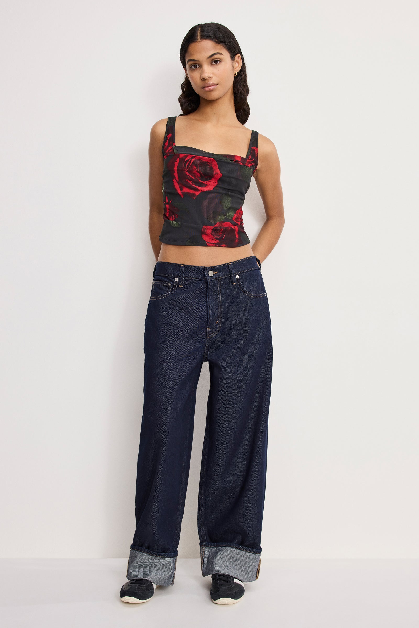 MESH BUSTIER | MOODY RED ROSES001