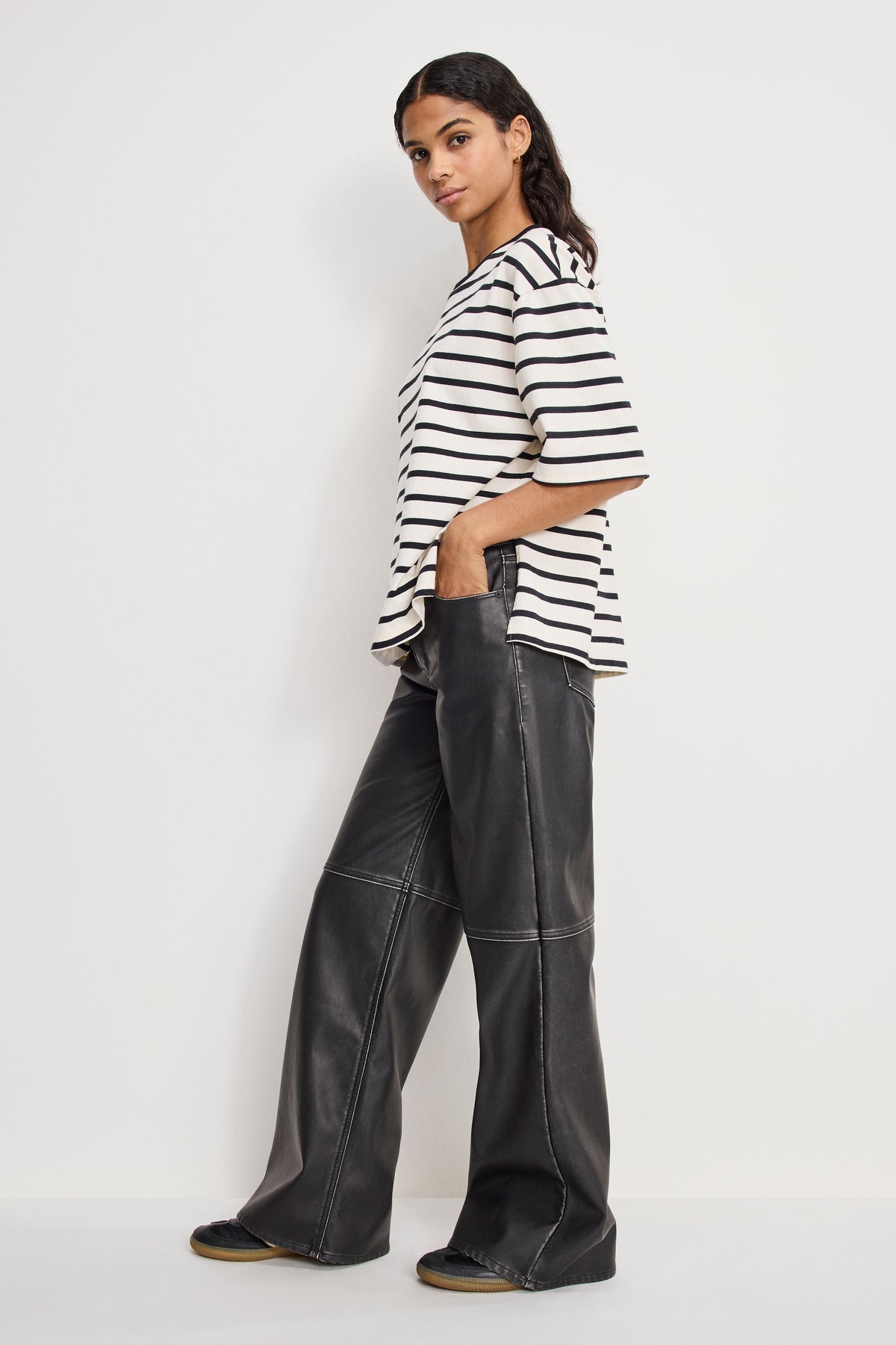 GOOD SKATE FAUX LEATHER PANTS | BLACK001