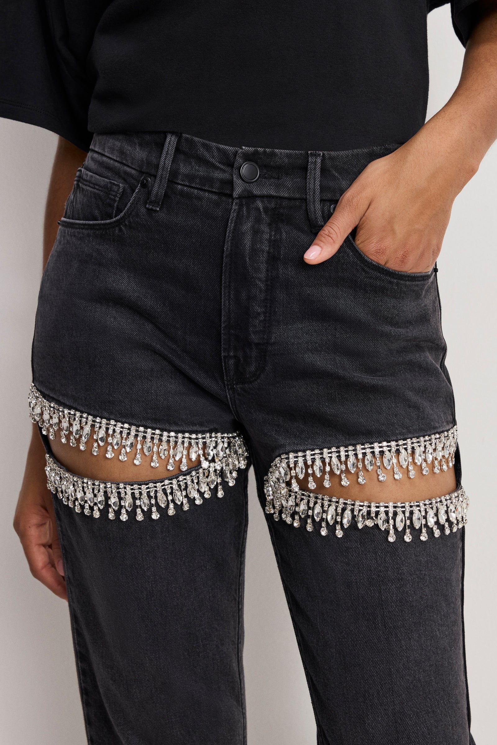 GOOD ICON STRAIGHT DIAMOND JEANS | BLACK376
