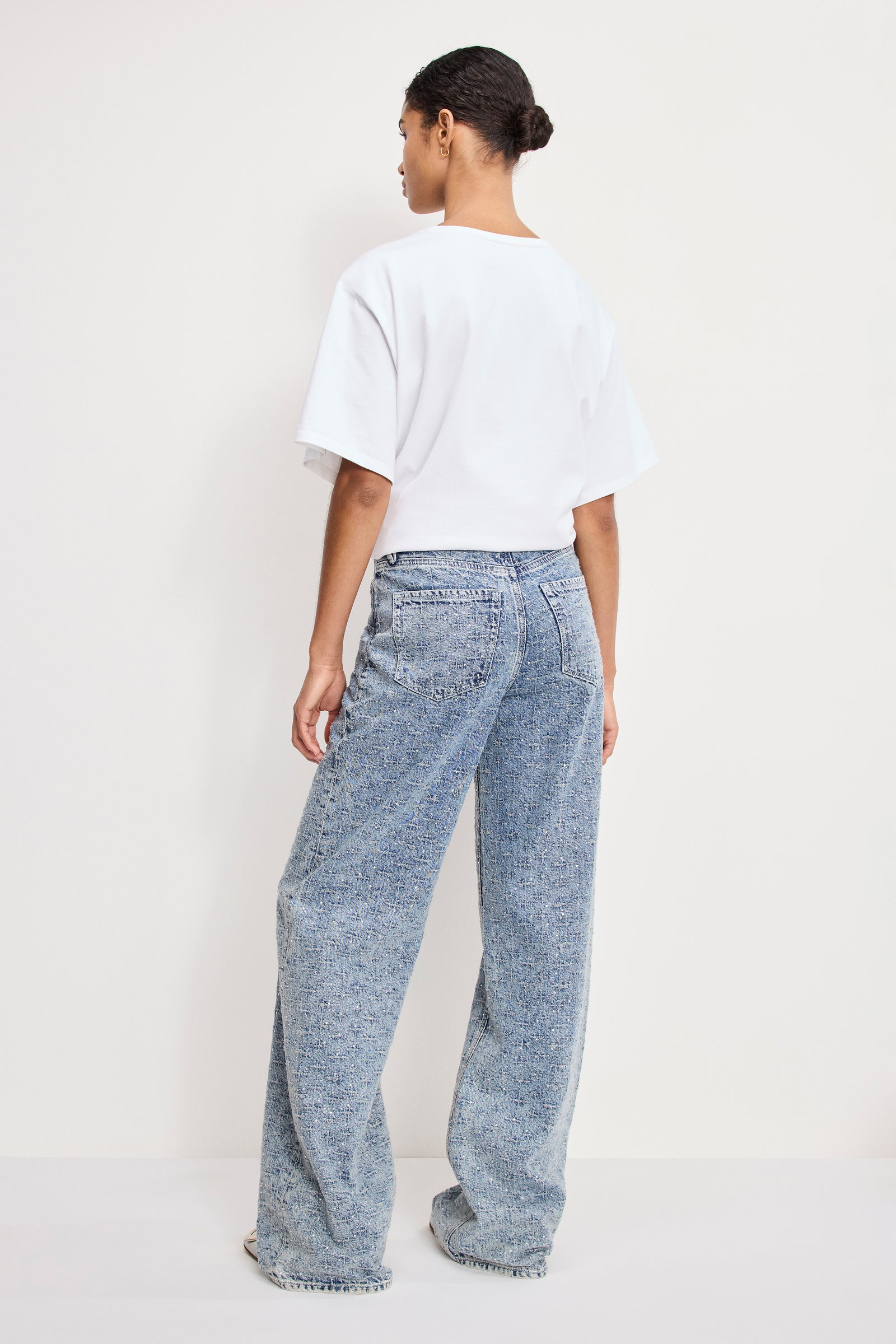 GOOD SKATE WIDE CRYSTAL JEANS | INDIGO1070
