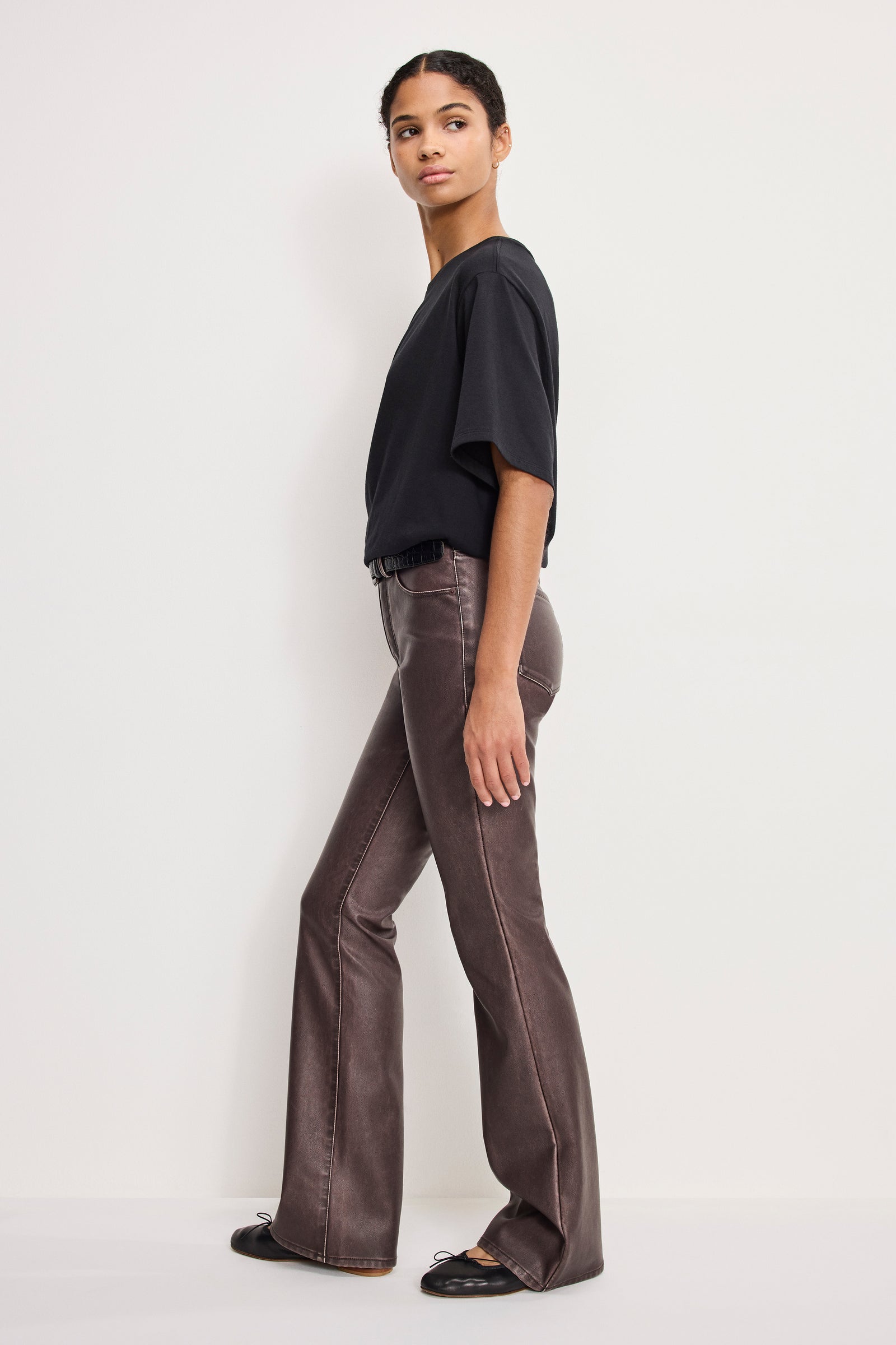 GOOD CLASSIC BOOTCUT FAUX LEATHER PANTS | VAMP001