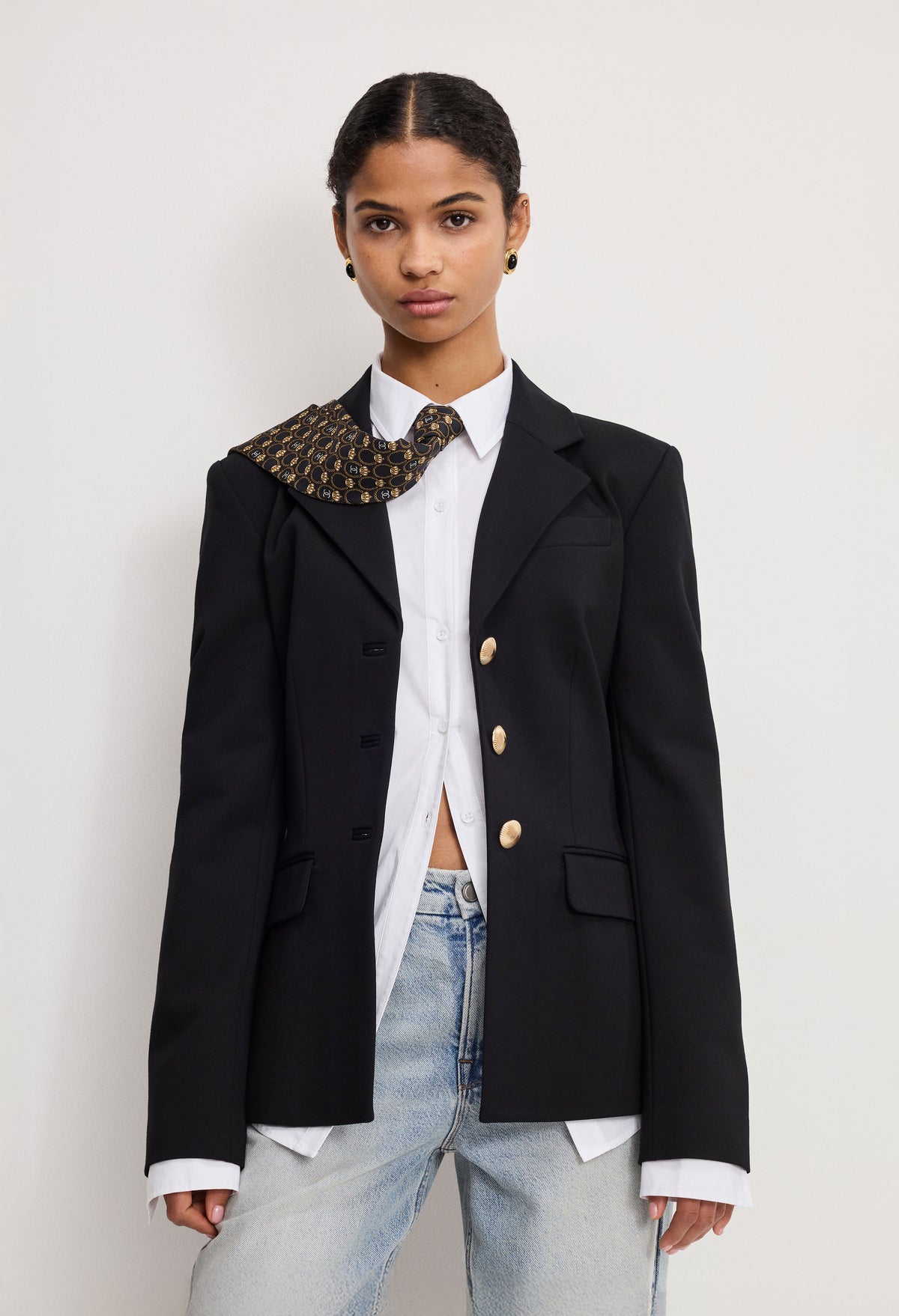 SOFT STRETCH PONTE CLASSIC BLAZER | BLACK001