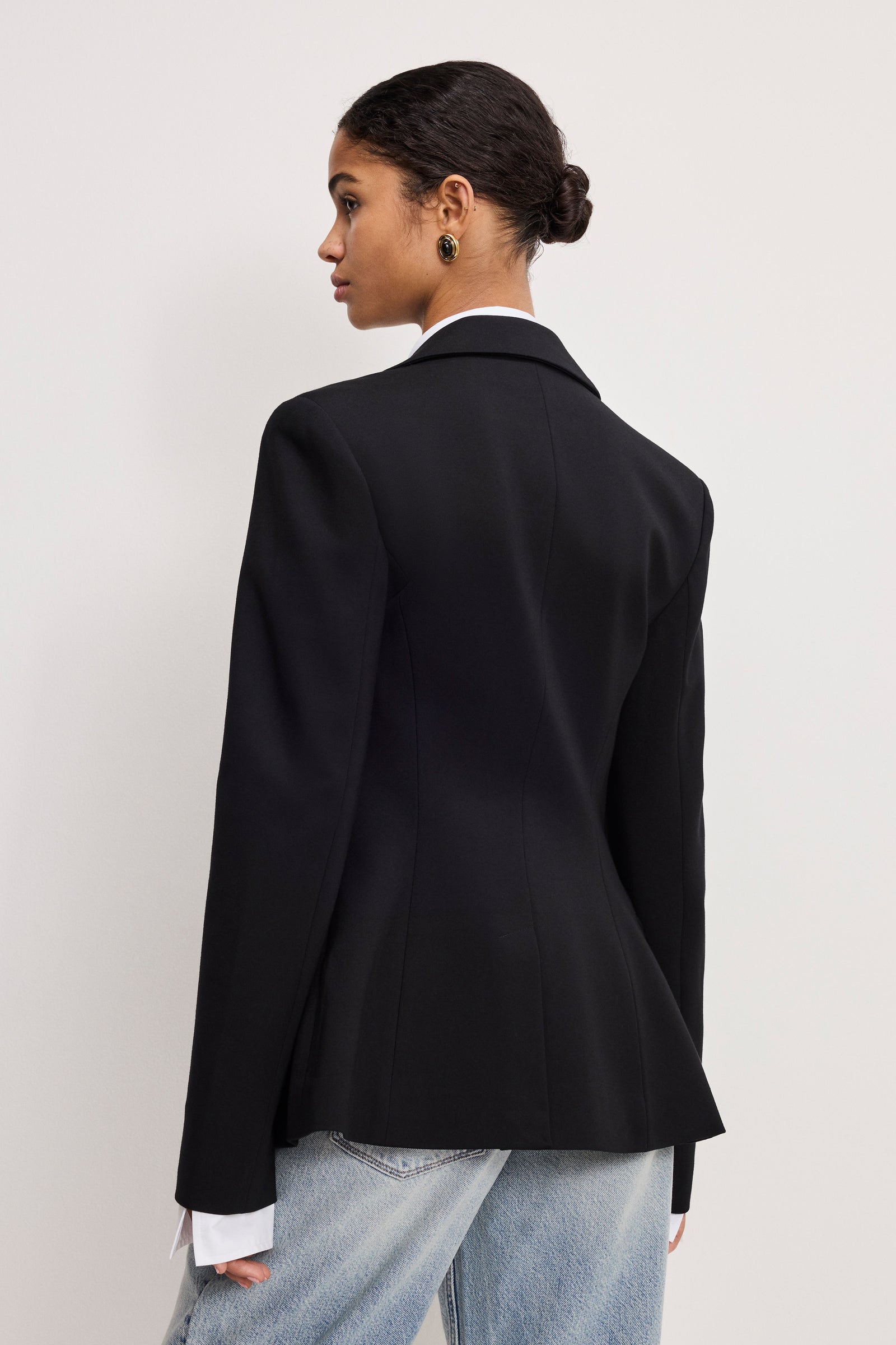 SOFT STRETCH PONTE CLASSIC BLAZER | BLACK001
