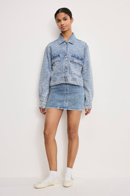 CRYSTAL DENIM JACKET | INDIGO1070