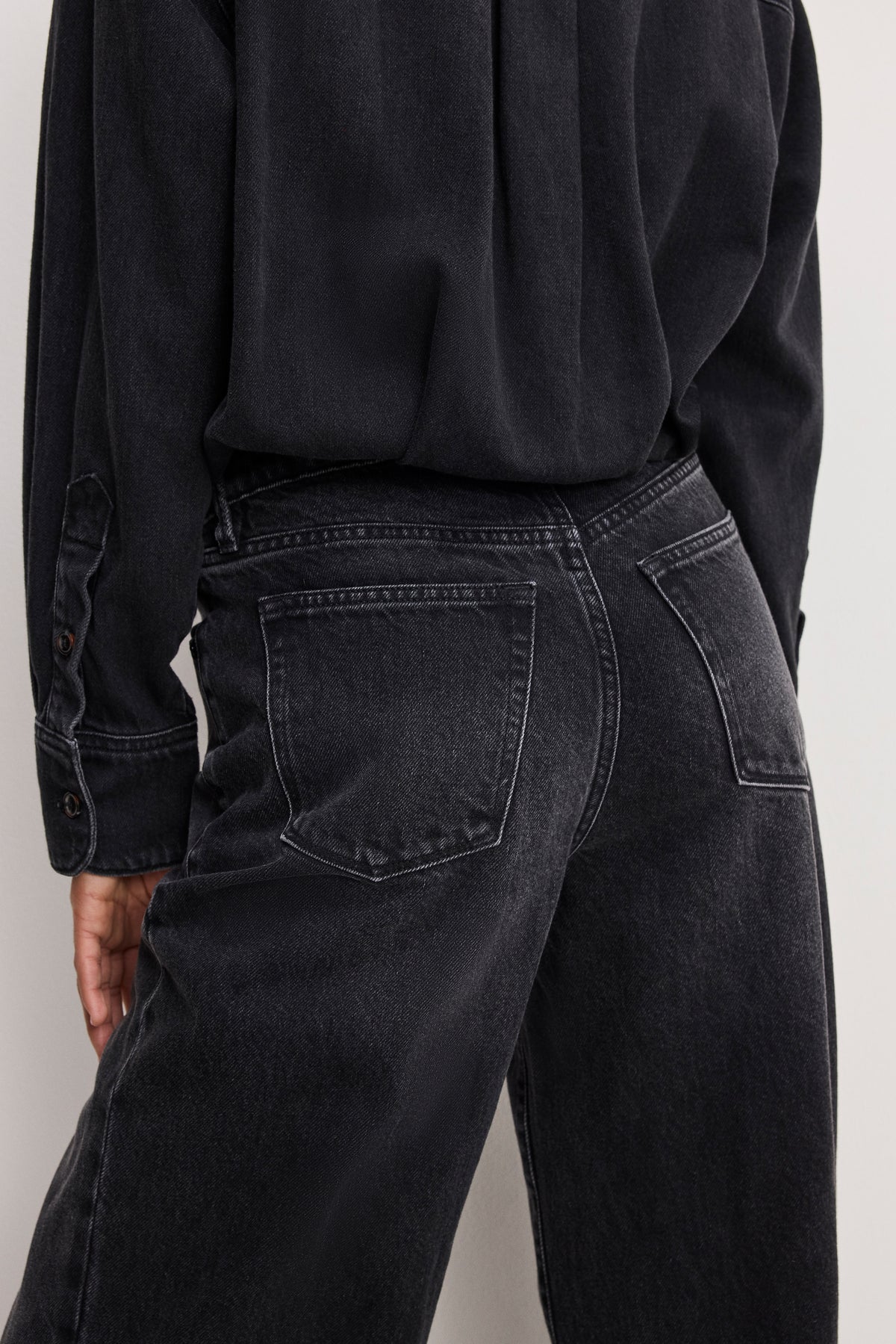 DENIM SHIRT JUMPSUIT | BLACK389