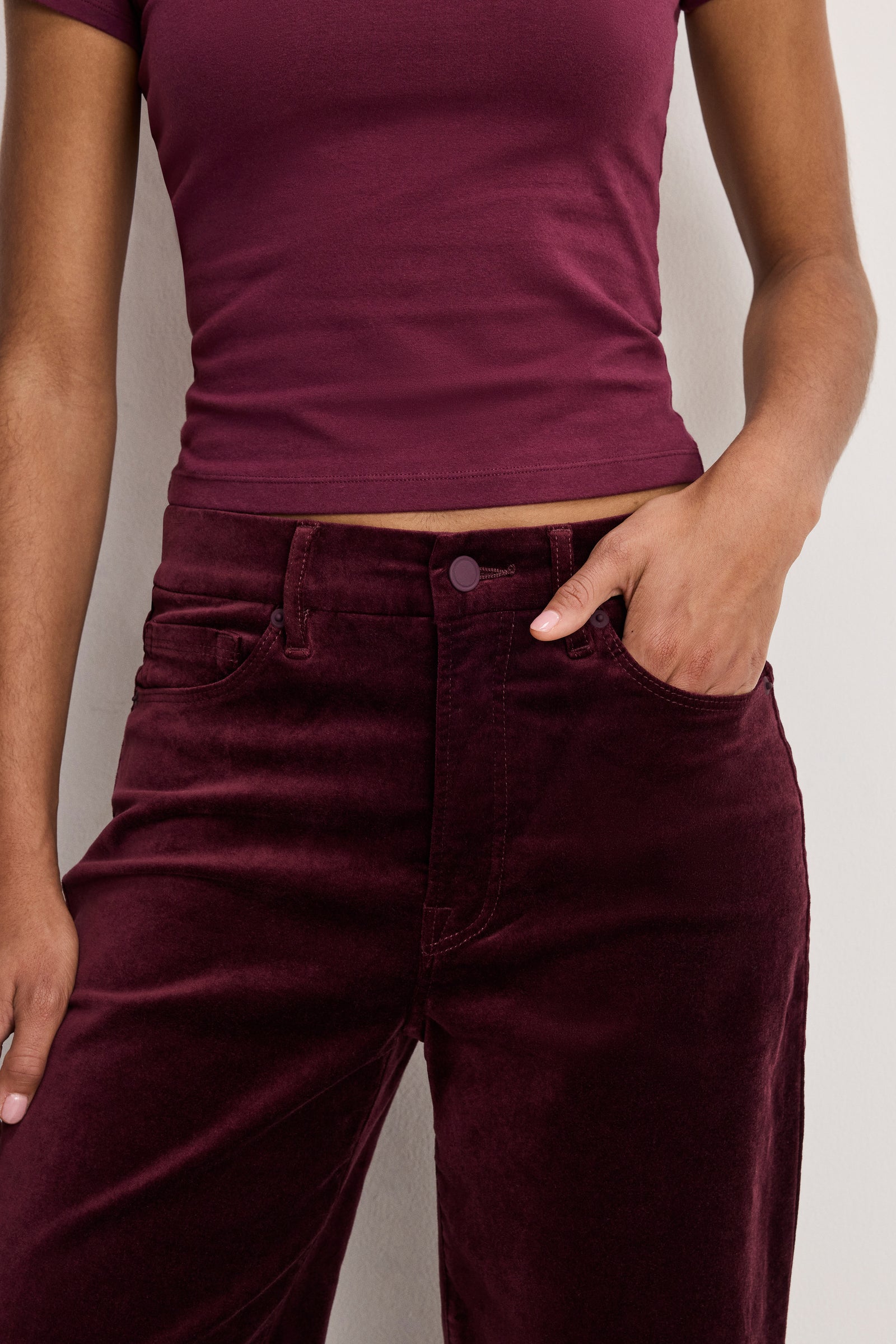 VELVET GOOD WAIST PALAZZO  PANTS | FIG007