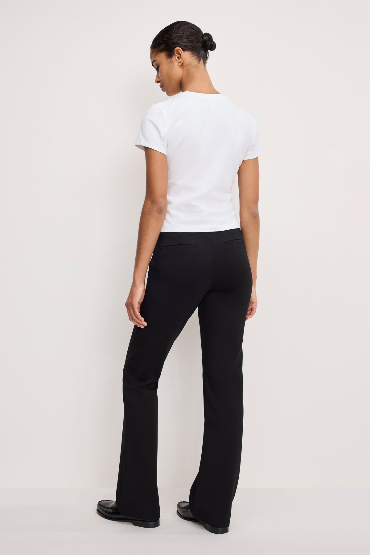 SOFT STRETCH PONTE STRAIGHT TROUSERS | BLACK001