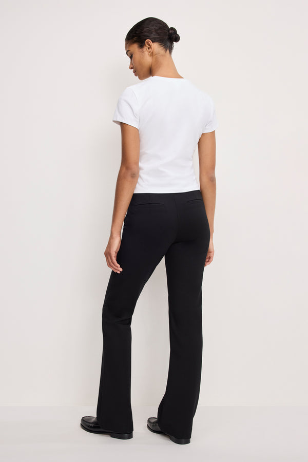 SOFT STRETCH PONTE STRAIGHT TROUSERS | BLACK001