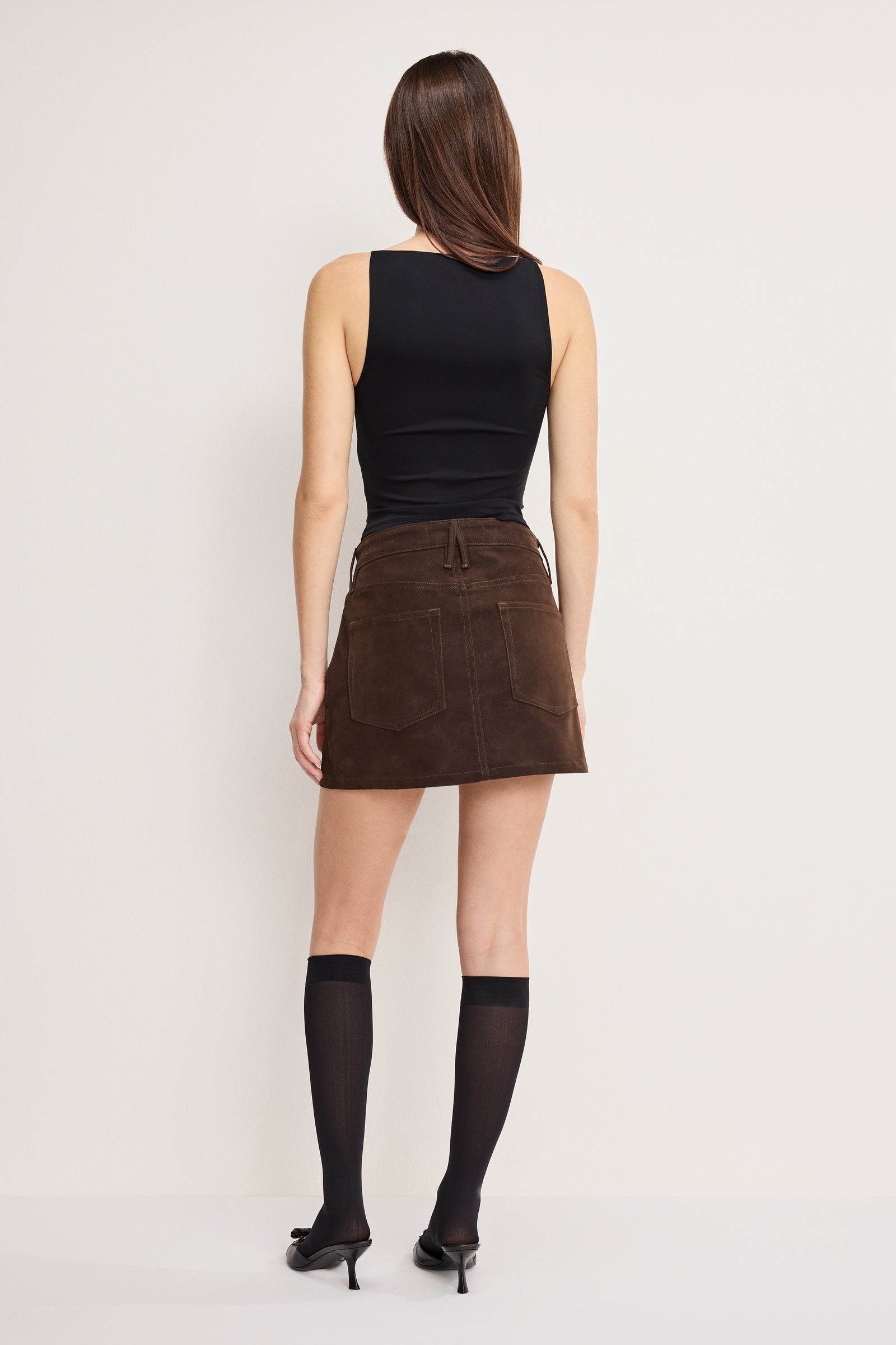 BETTER THAN SUEDE GOOD 90S MINI SKIRT | CACAO
