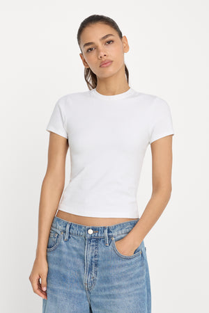 SUPER STRETCH BABY TEE | WHITE001