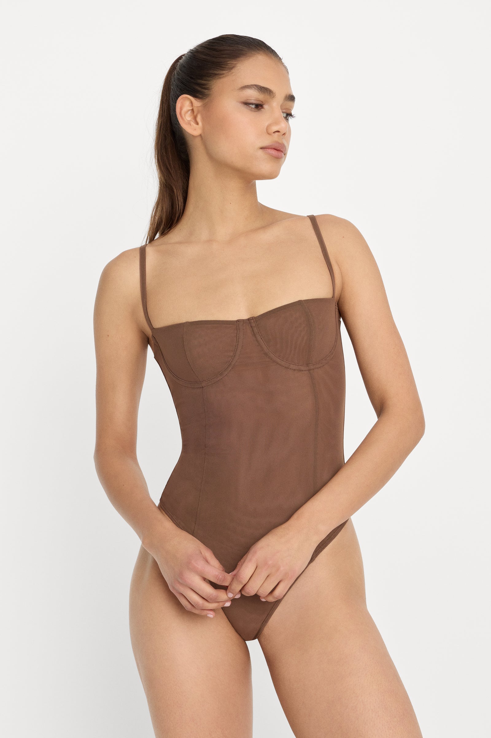MESH BUSTIER BODYSUIT | SADDLEWOOD