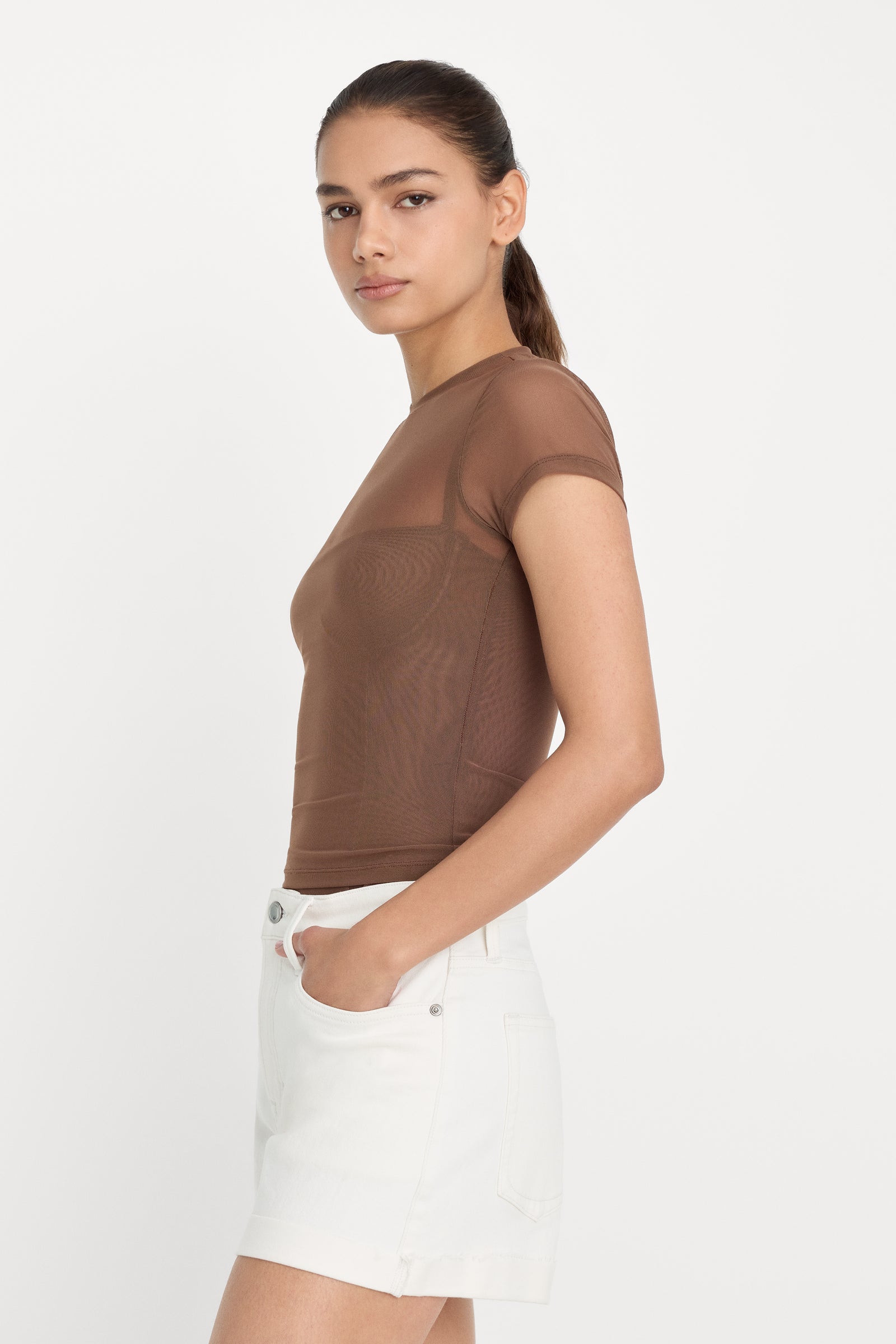 MESH BABY TEE | SADDLEWOOD