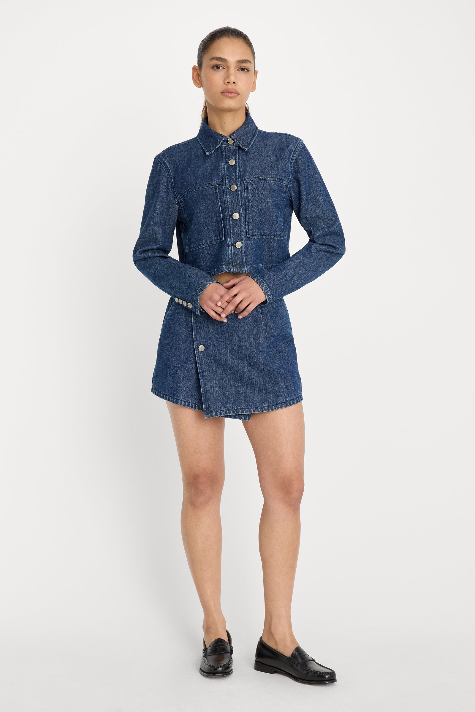 DENIM CROPPED JACKET | INDIGO1187