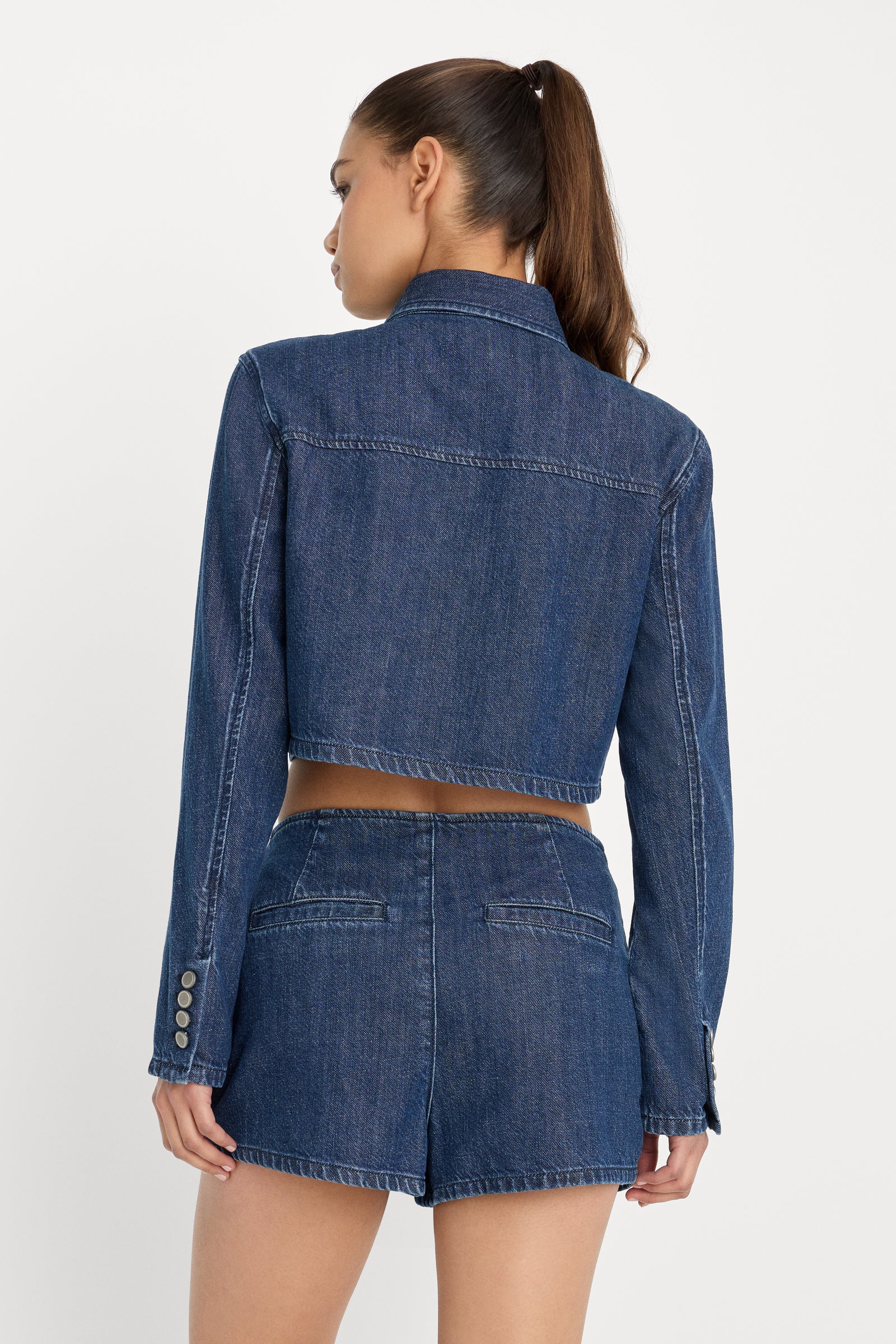 DENIM CROPPED JACKET | INDIGO1187