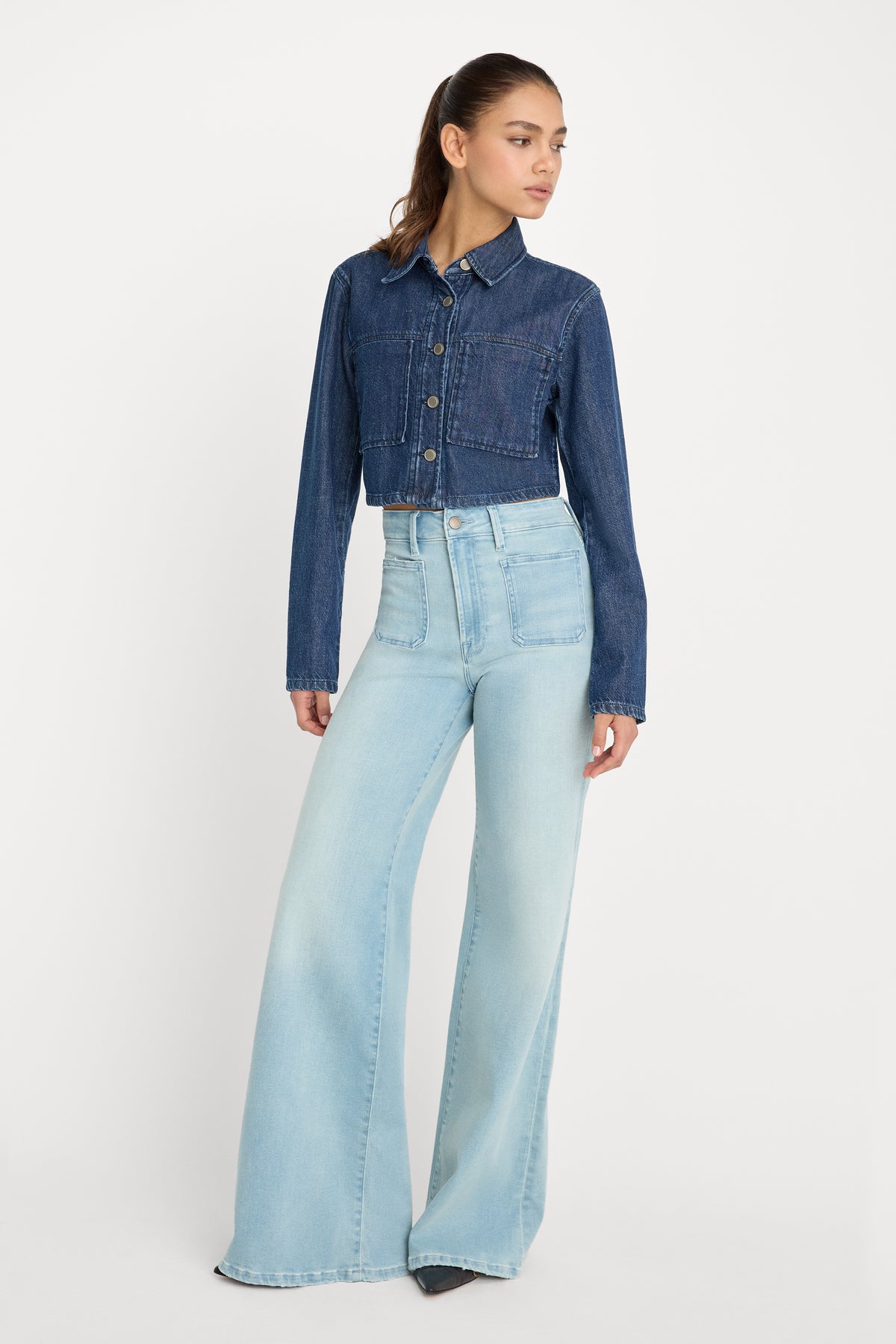 SOFT TECH GOOD WAIST PALAZZO JEANS | INDIGO1129