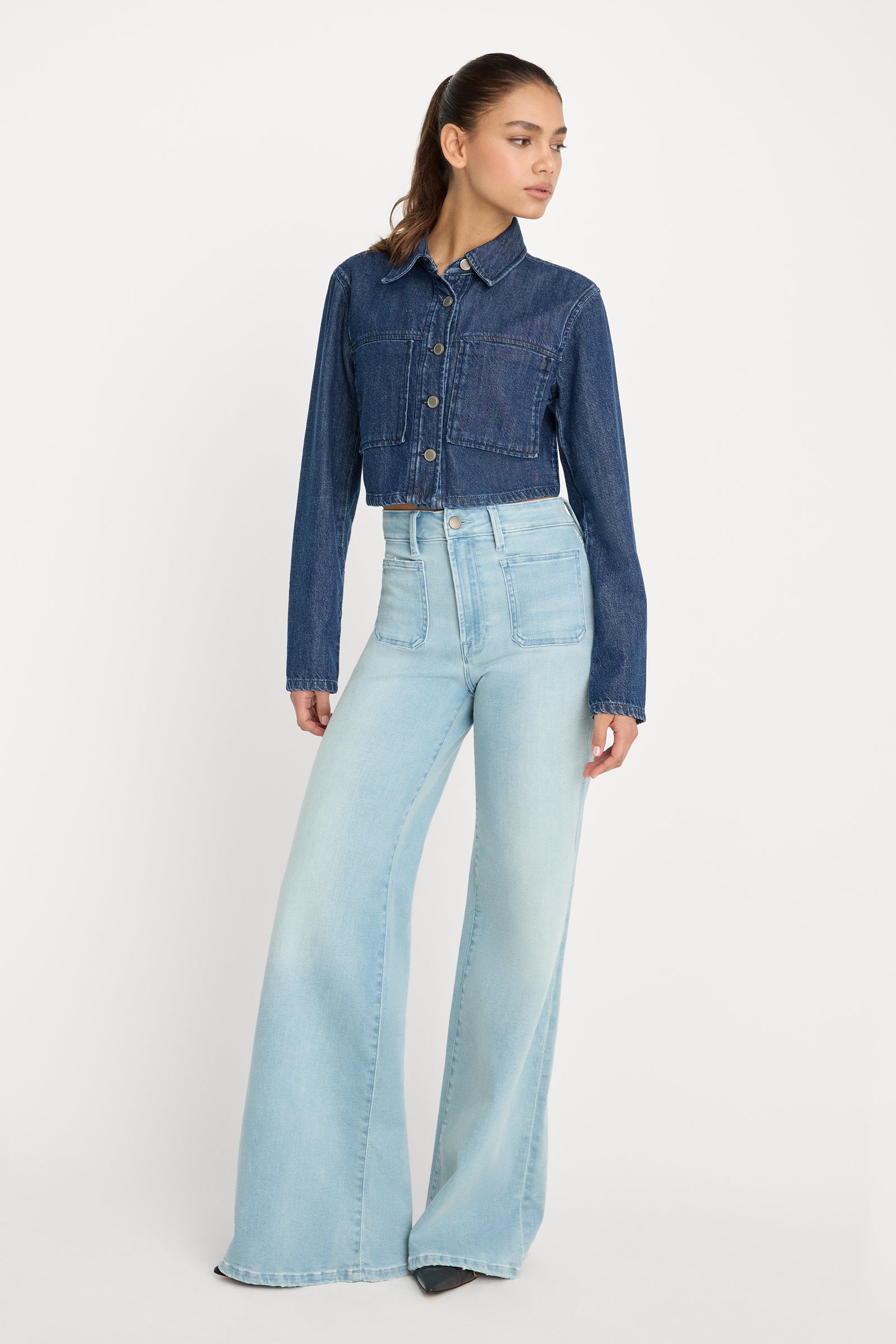 SOFT TECH GOOD WAIST PALAZZO JEANS | INDIGO1129