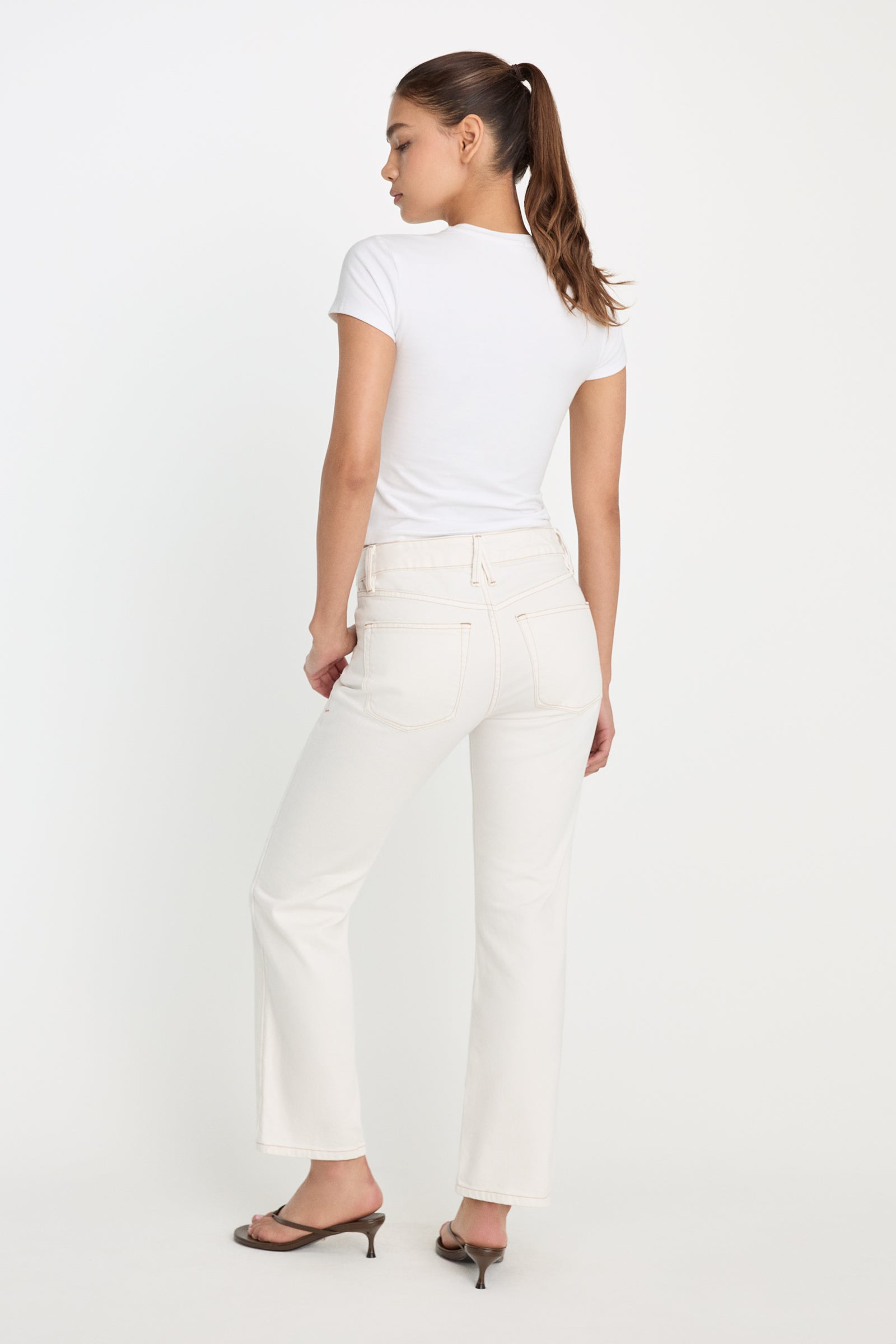 VINTAGE STRAIGHT ANKLE JEANS | ECRU001